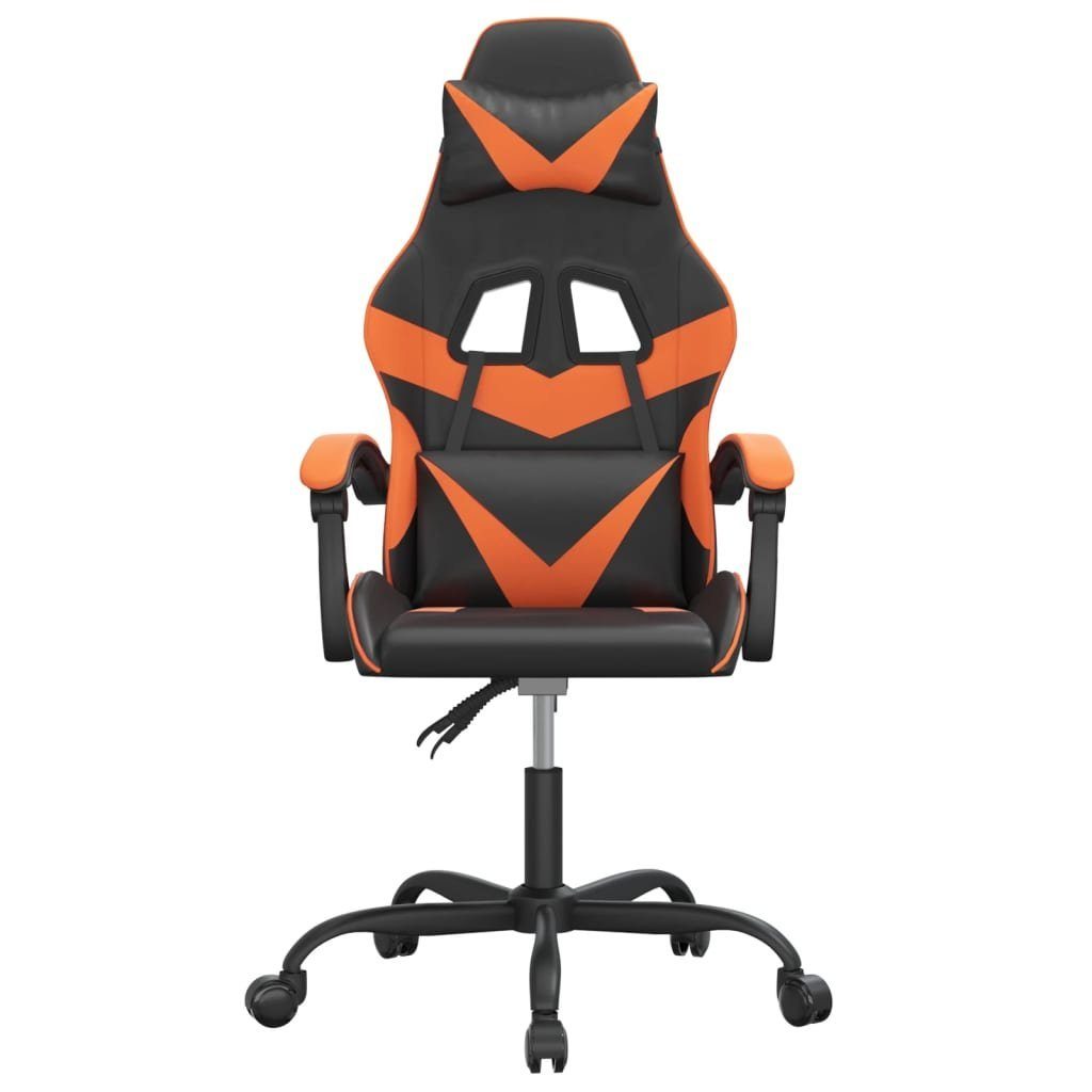 Drehbar Kunstleder und furnicato (1 Orange Gaming-Stuhl St) Schwarz