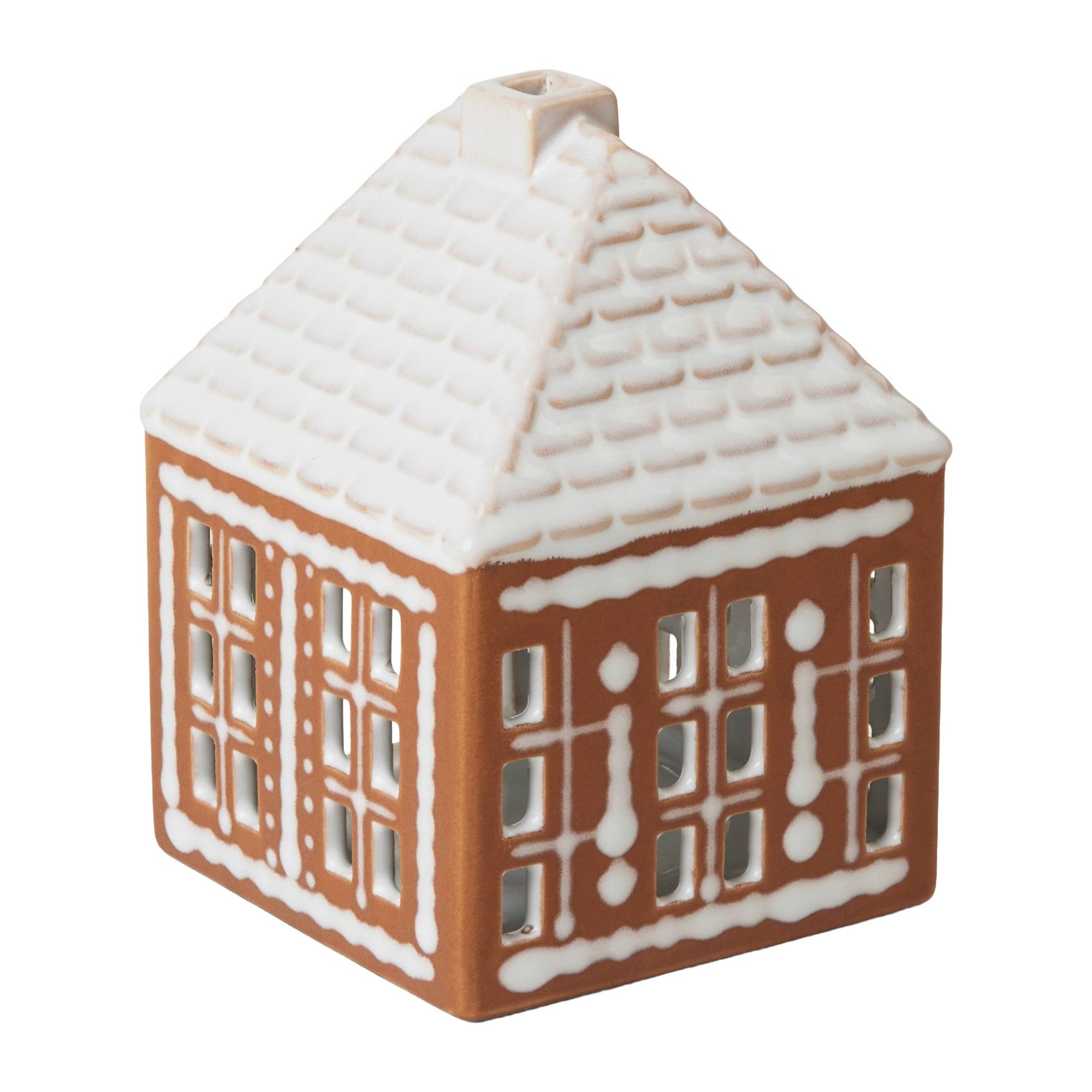 Kähler Teelichthalter Kähler Gingerbread Lichthaus klein Steingut Braun