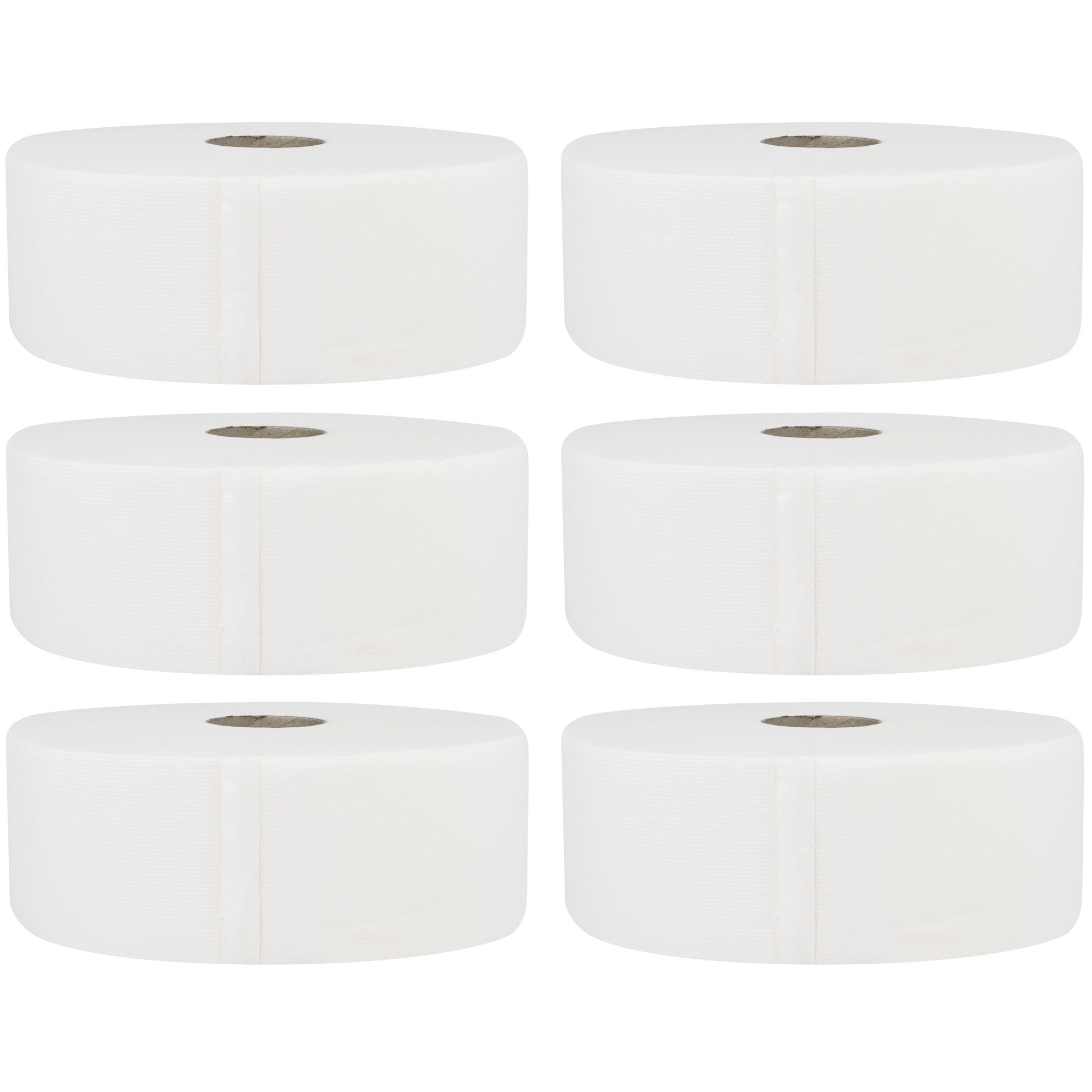 SANISMART Papierhandtuch 6 x Jumbo Toilettenpapier 2-lagig hochweiß Zellstoff Ø 27 cm