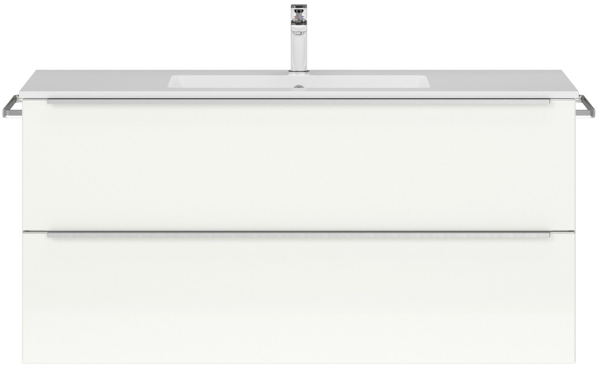 nobilia® Waschtisch-Set Levere, (1-St., vormontiert, mit Soft-Close), Hochglanz Front, in vier Breiten