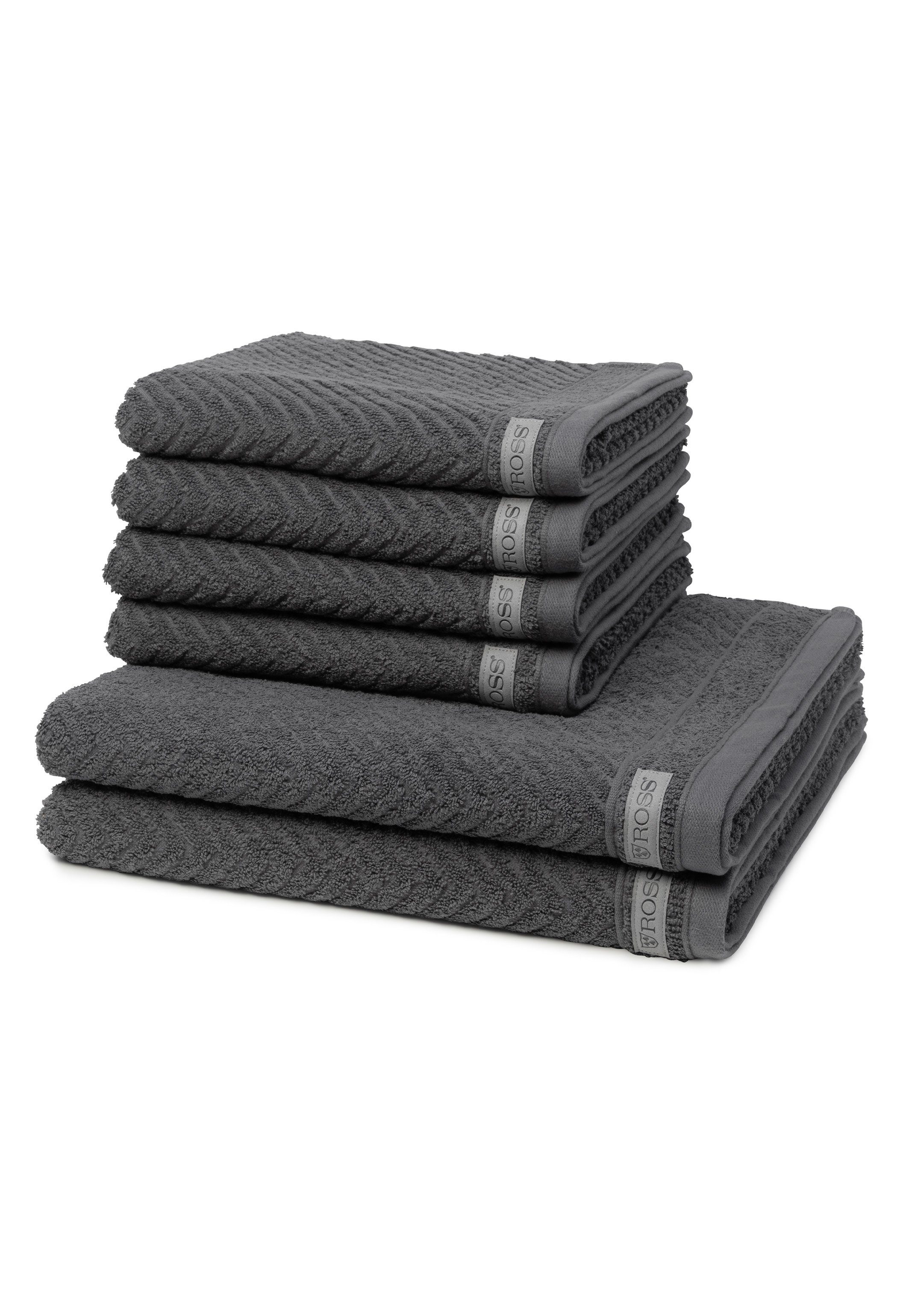 ROSS Handtuch Set Smart, Walkfrottee, (Spar-Set, 6-tlg), 4 X Handtuch 2 X Duschtuch - im Set - Baumwolle -