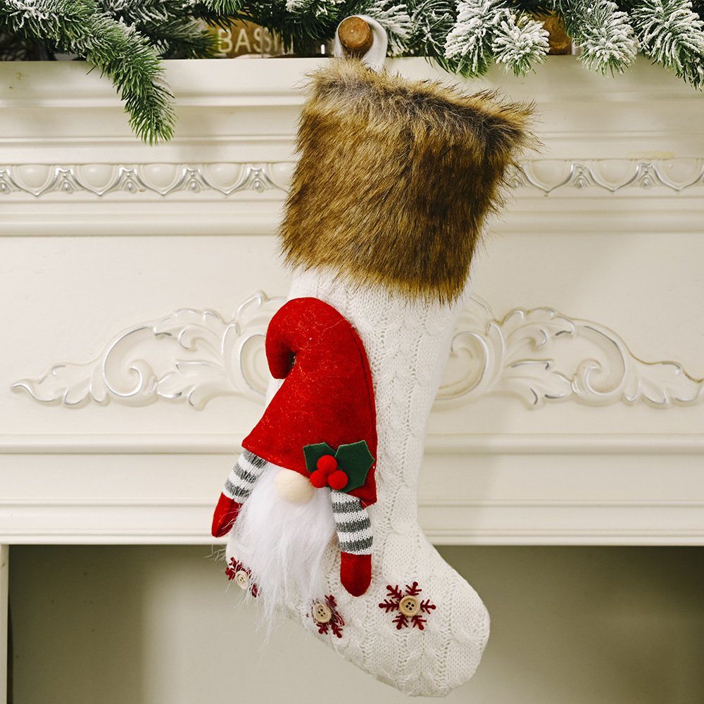 Uana ältere Socken Geschenksocken Christbaumschmuck (1-tlg) Weihnachtsdekoration liefert Weiß