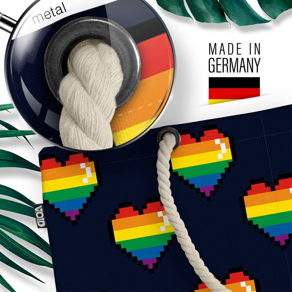 Pride pride pa flag Regenbogen Strandtasche Digital Boy Herz (1-tlg), 8-Bit VOID Gay Herzen Game