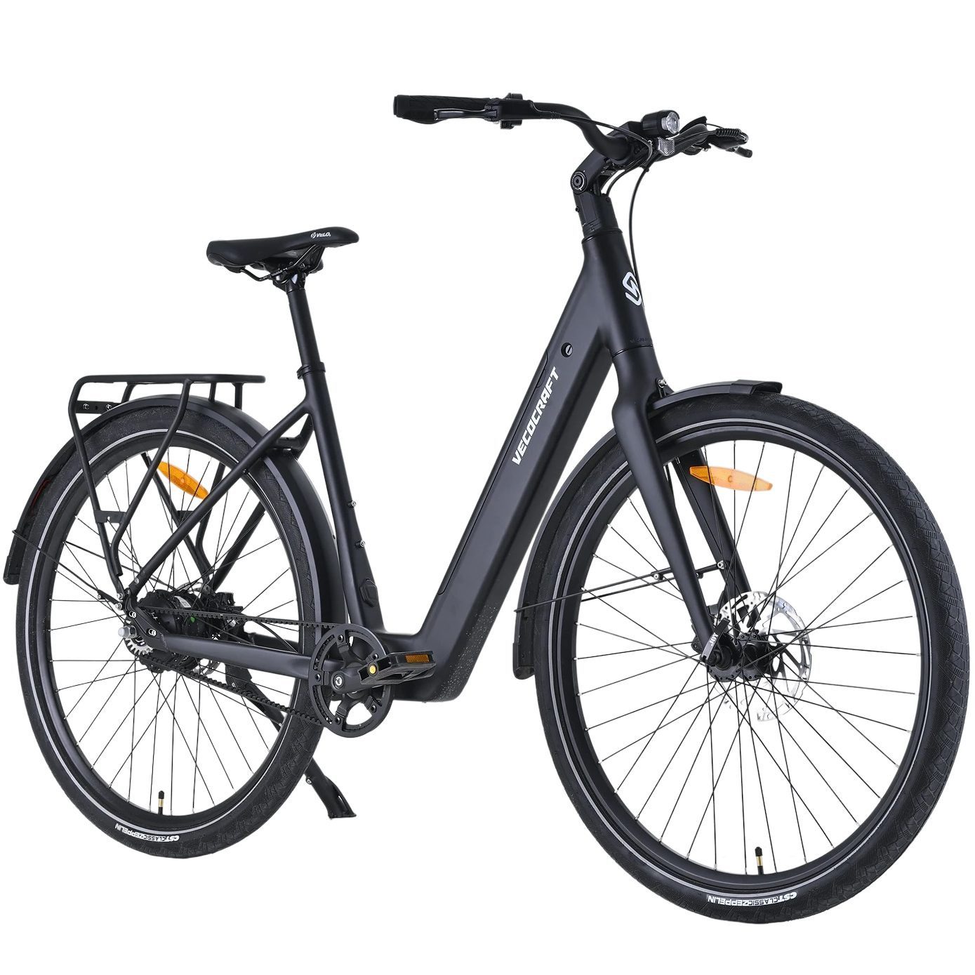 VECOCRAFT E-Bike Cityrad Cityrad, LUNA 1.0, 360Wh,100km, 28 Zoll, ebike Riemenantrieb, 1 Gang, Heckmotor, 360 Wh, Bis 145 kg belastbar, Schwarz