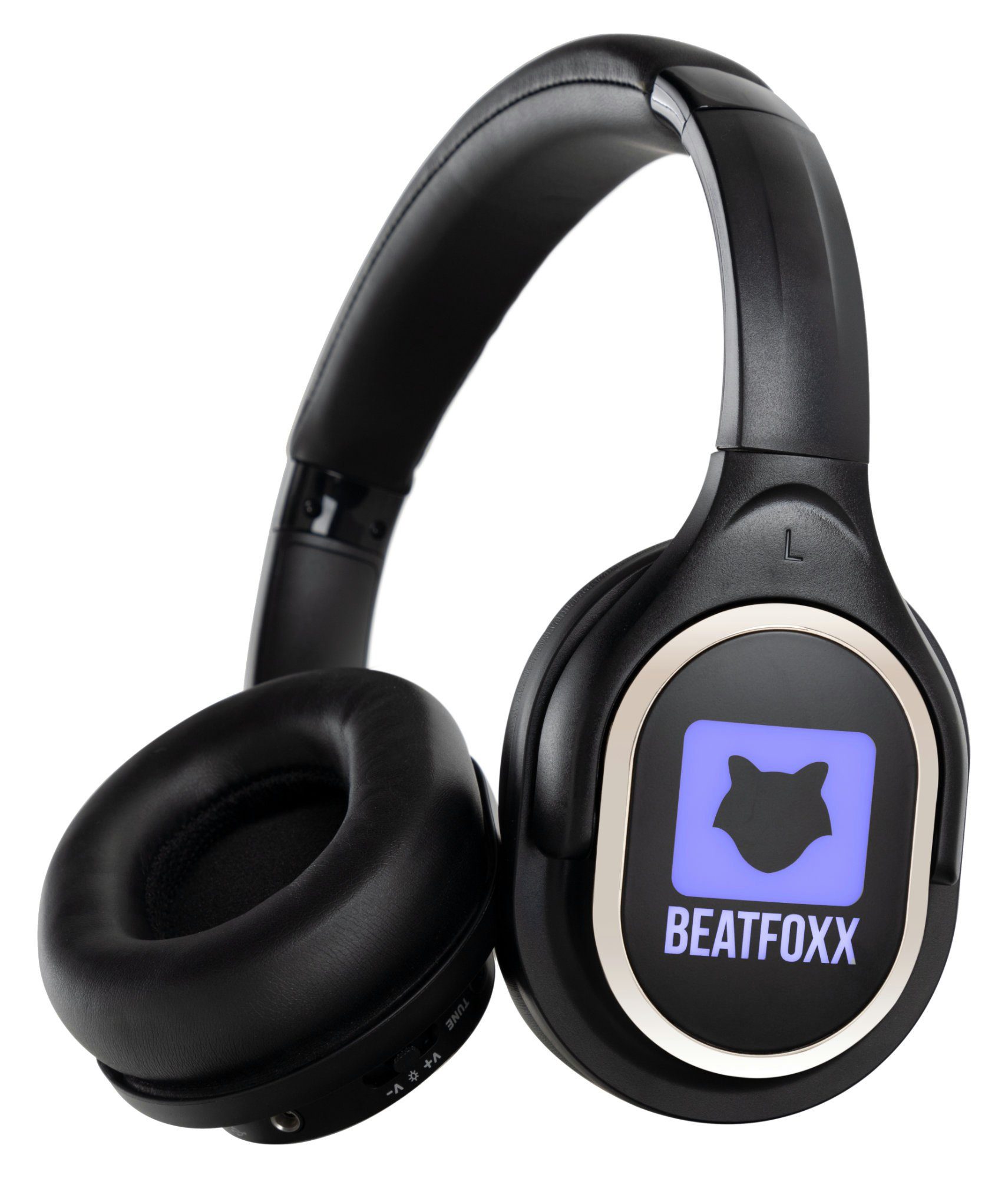 Beatfoxx Band Kopfhörern Disco und Sender Set für Funk-Kopfhörer Silent SCBS-41 V2 Kanäle) empfangbare mit (Wireless UHF-Technik, Silent 4 Kopfhörer Disco-Anwendungen, 1 3 Stereo