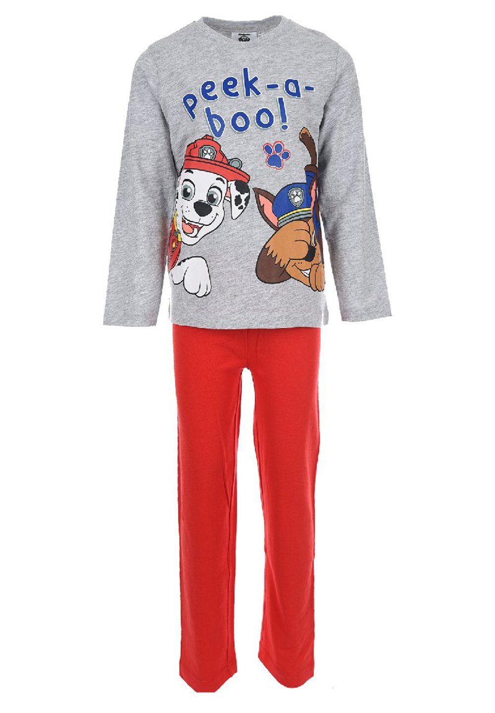 PAW PATROL Schlafanzug Marshall Chase Kinder Jungen Pyjama Schlaf-set (2 tlg) Grau