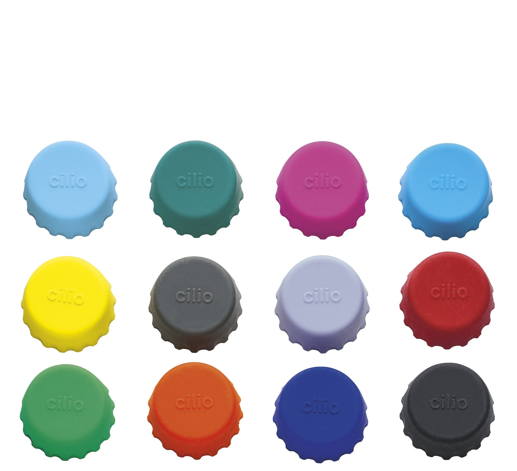 Cilio Flaschenverschluss Silikon Kronkorken Flaschenverschluss 12-tlg. CILIO SALUTE 113044