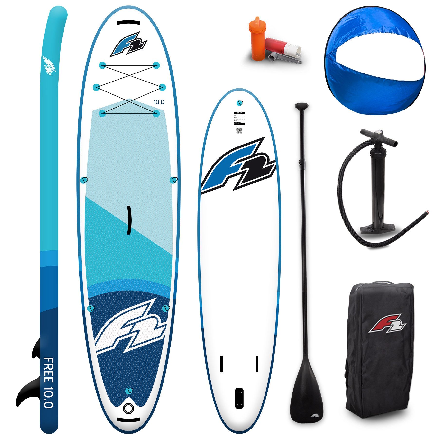 F2 SUP-Board F2 Stand up Paddle Board FREE - Round Sail - SET SUP 11,6 Blau 2024, Stand up paddle board