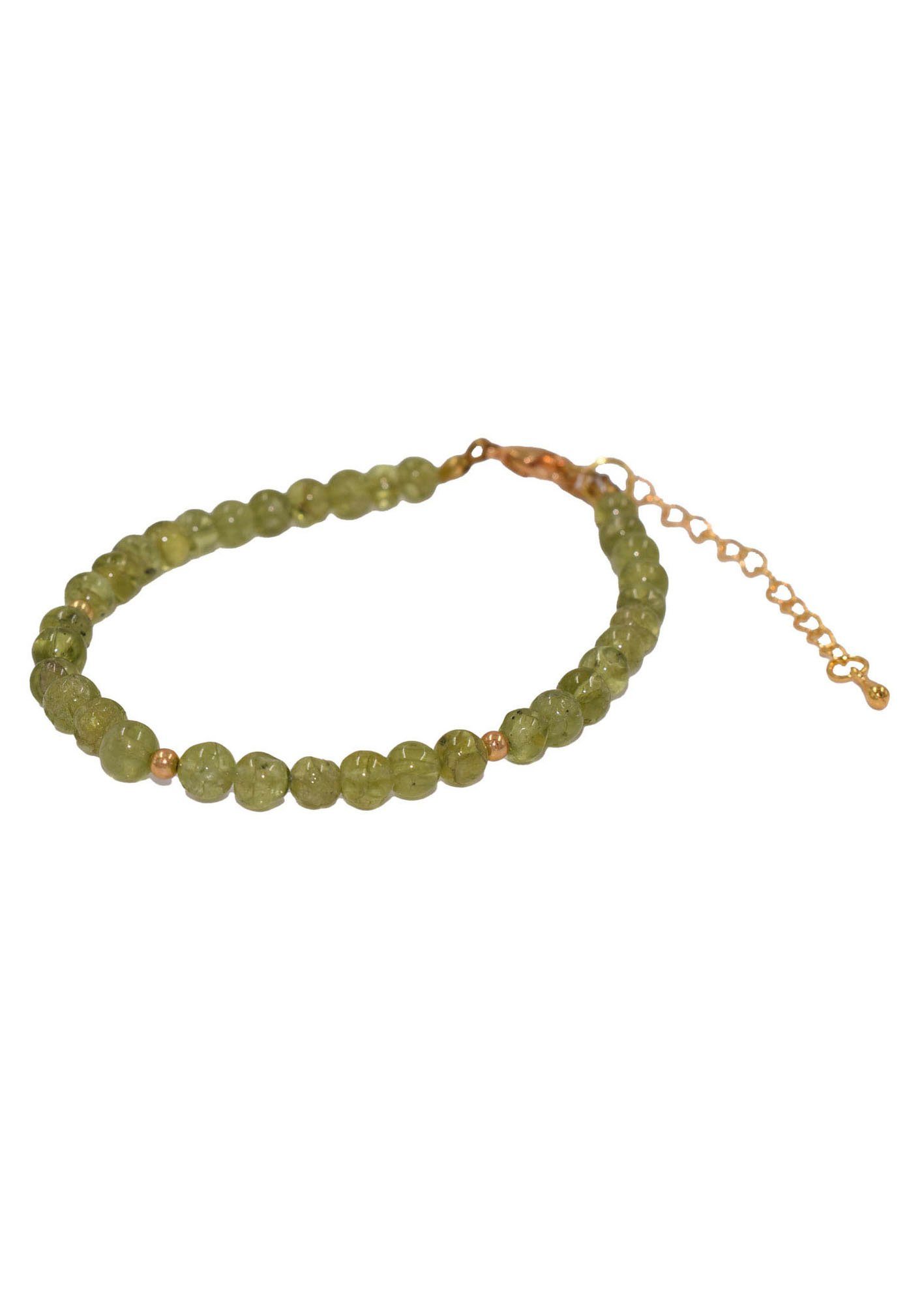 Firetti Armband Schmuck Geschenk Armschmuck Armkette Edelstein Farbstein, Made in Germany - mit Peridot