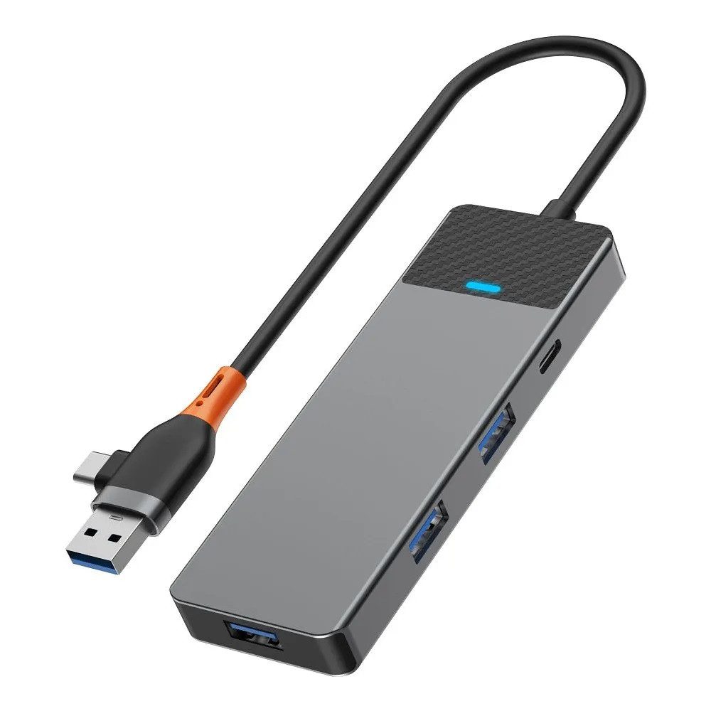 USB- Adapter HUB A431C 4in1 USB A/C Buchse auf USB3.0x3+USB-Cx1 USB-Adapter