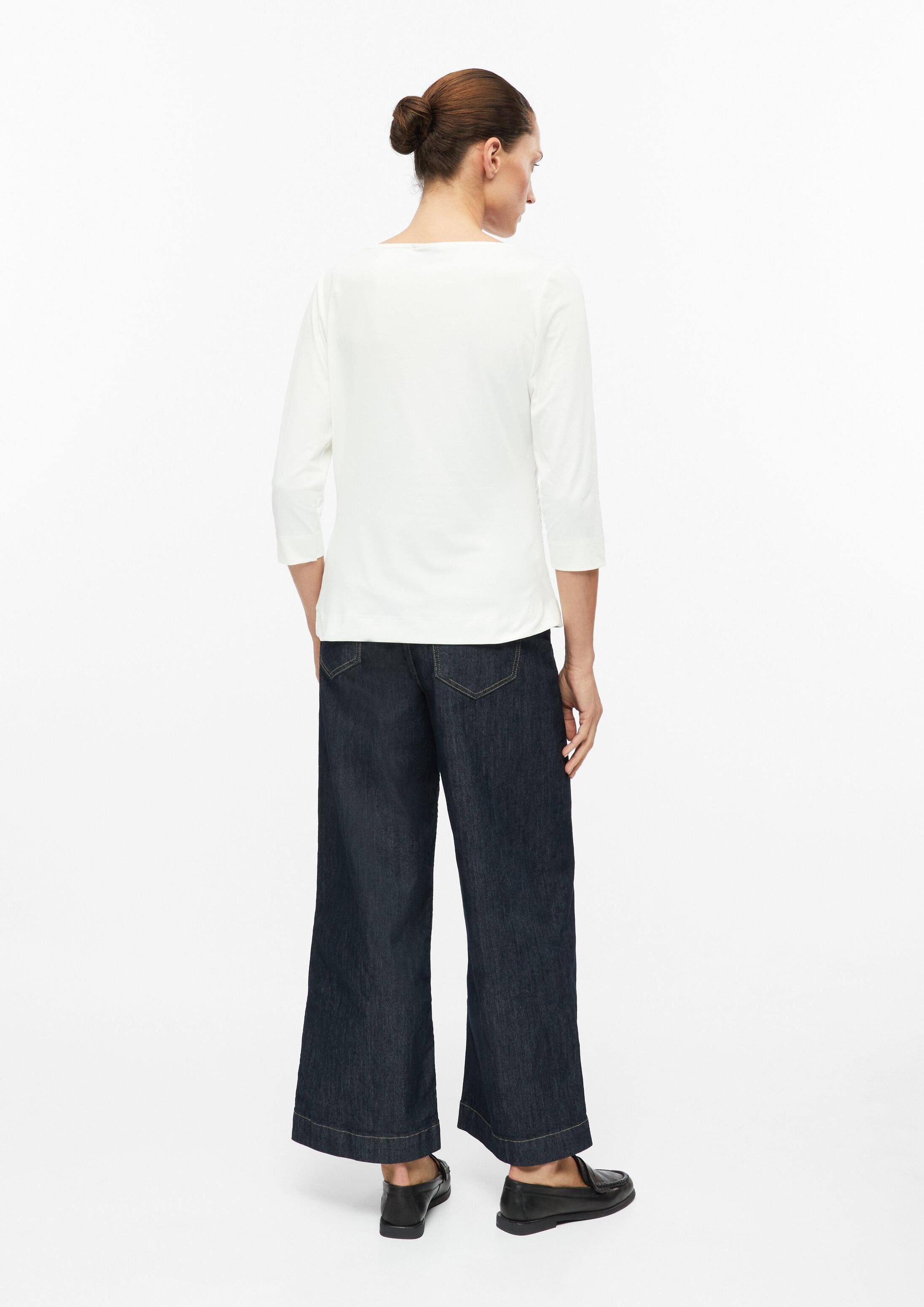 s.Oliver 3/4-Arm-Shirt T-Shirt T-Shirt mit seitlicher Raffung im Slim Fit