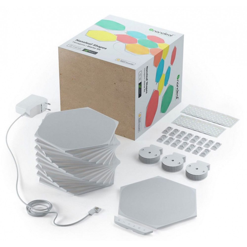 nanoleaf LED-Leuchtmittel Shapes Hexagon Starter Kit - 15 LED-Lichthexagone - weiß, Farbwechsler