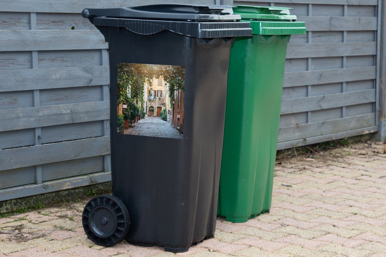 Mülleimer-aufkleber, Wandsticker in MuchoWow Gasse St), Container, Sticker, Mülltonne, Rom Abfalbehälter (1