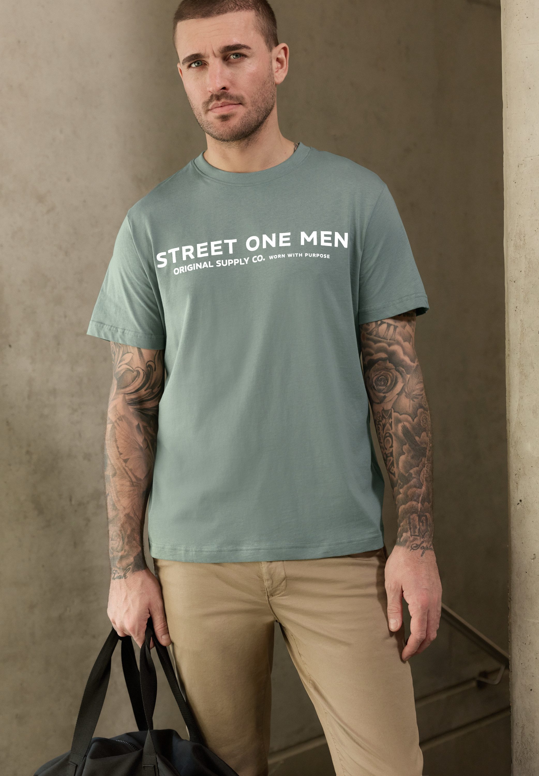 STREET ONE MEN T-Shirt aus reiner Baumwolle