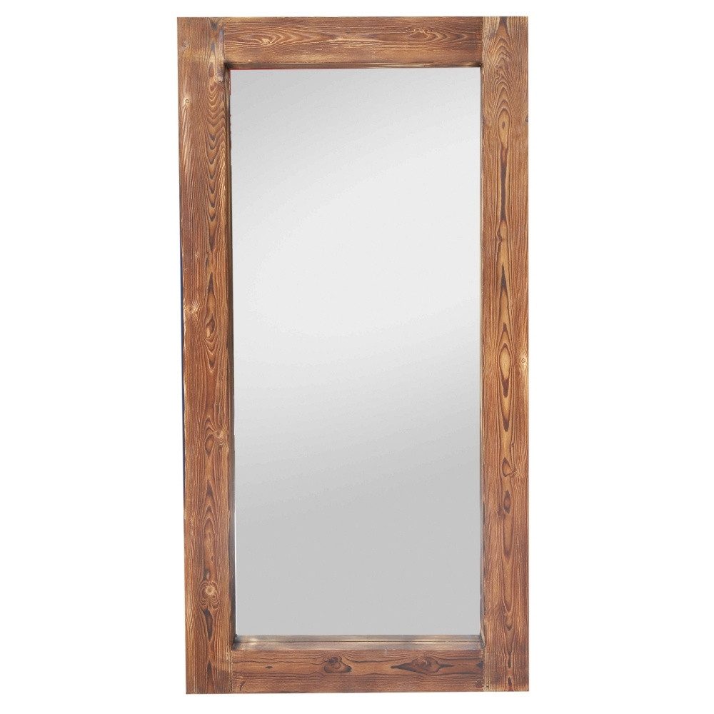 LebensWohnArt Wandspiegel Massivholz-Spiegel HARMONY 180x90cm Pinie geflammt Wandspiegel