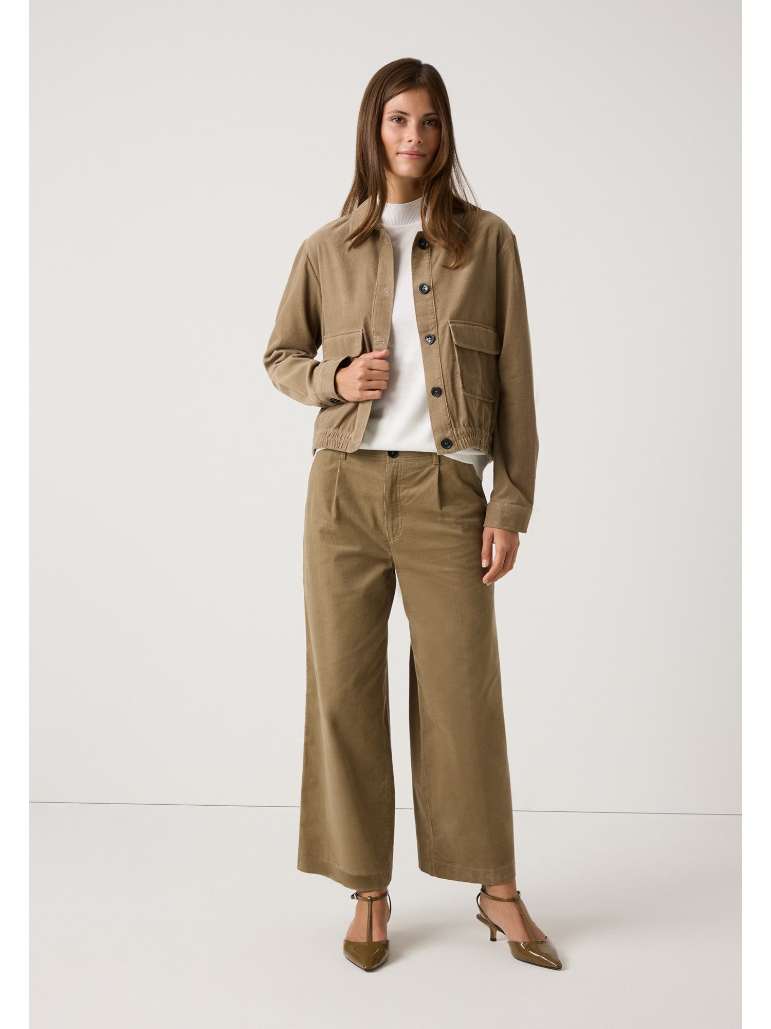 MORE&MORE Culotte weite, verkürzte Baumwollfeincordhose günstig online kaufen