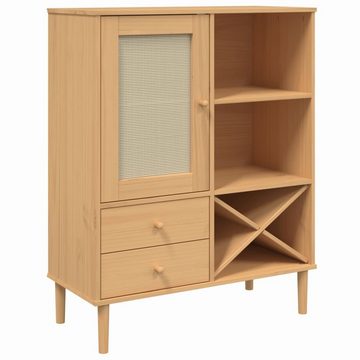 vidaXL Sideboard Highboard SENJA Rattan-Optik Braun 90x40x112 cm Kiefernholz (1 St)