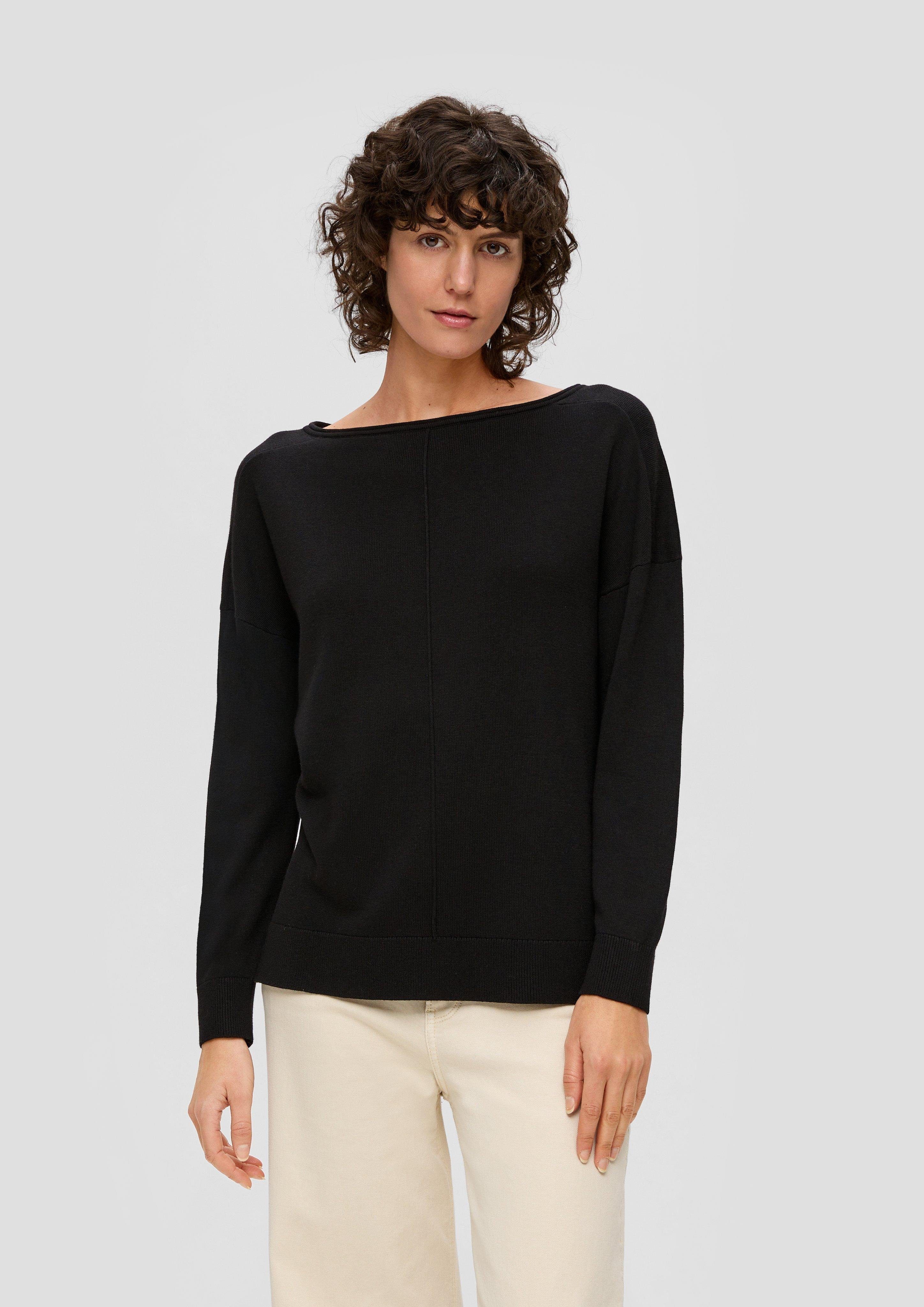 s.Oliver Strickpullover Strickpullover im Loose Fit Teilungsnaht