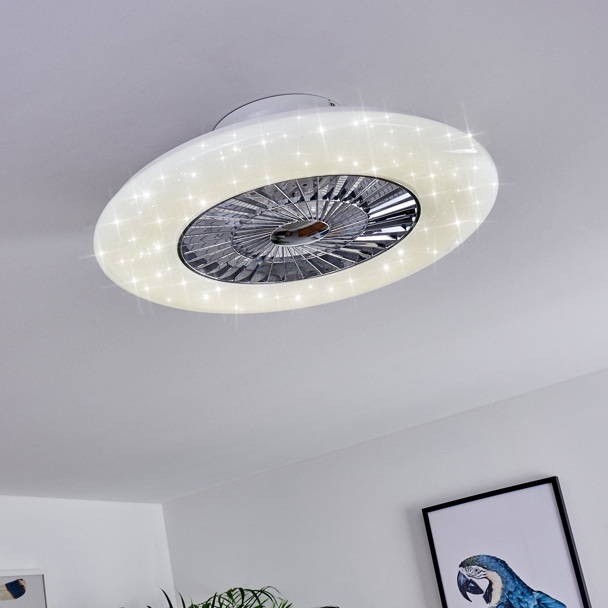 Weiß in Deckenventilator »Genoni« Metall/Kunststoff LED aus Deckenventilator hofstein