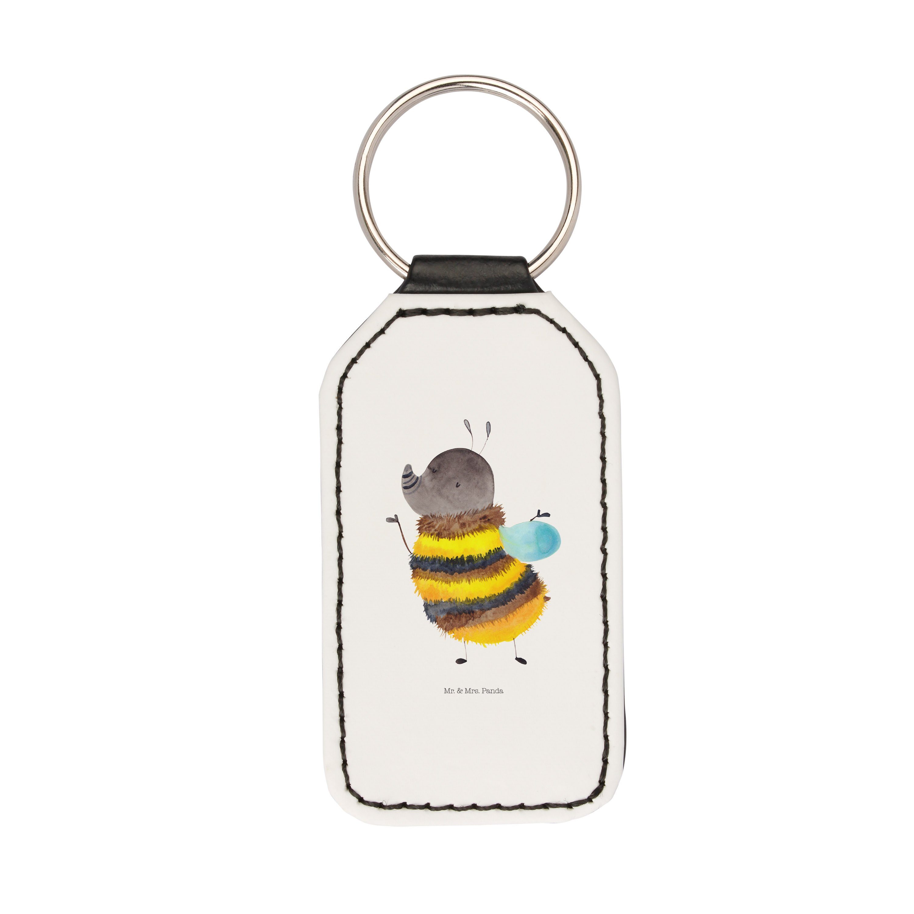 Mr. & Mrs. Panda Schlüsselanhänger Hummel flauschig - Weiß - Geschenk, Natur, Tiere, lustige Sprüche, Sc (1-tlg), Botschaft der Liebe