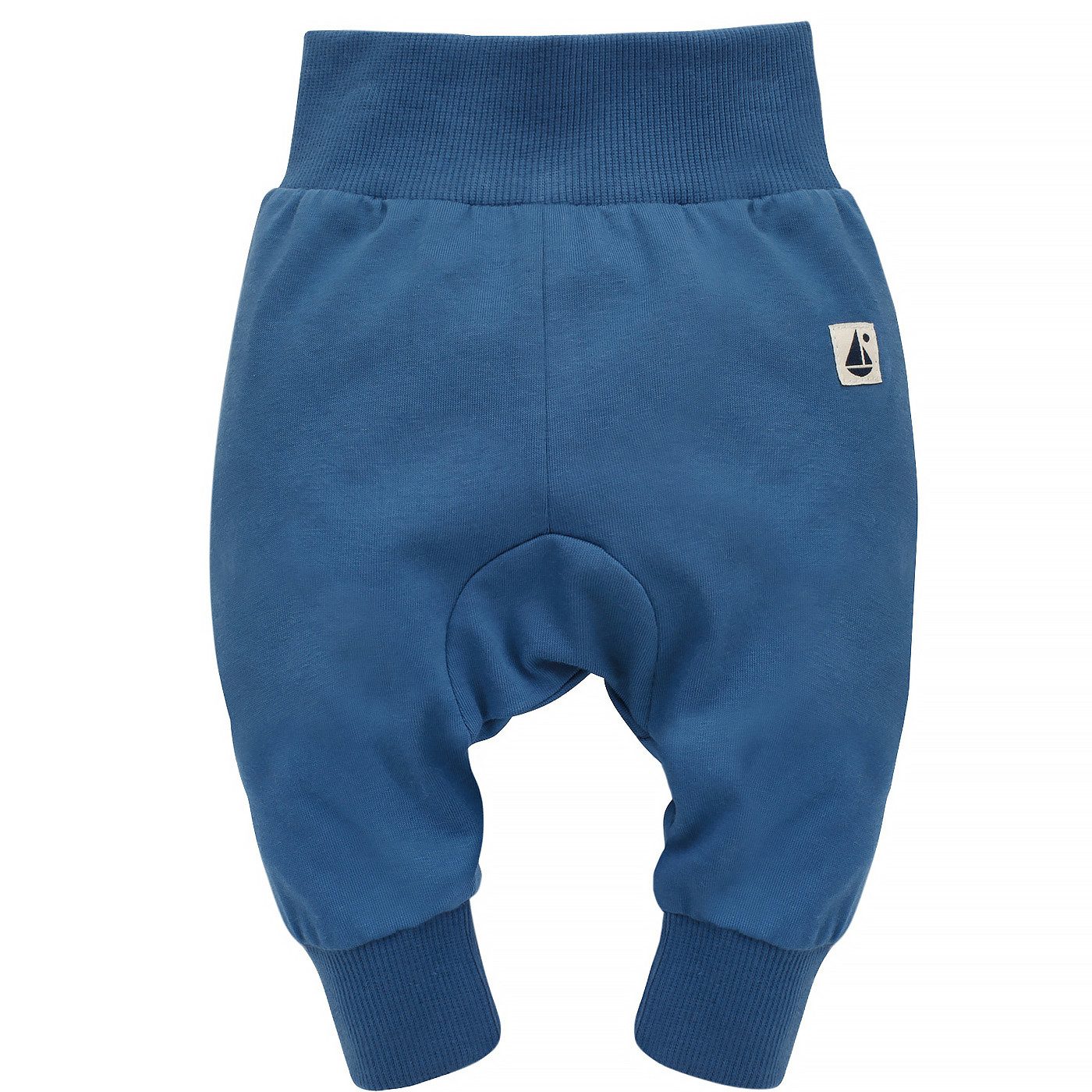 PINOKIO Leggings Sweathose Schlupfhose » lange Babyhose Kinderhose (1-tlg) Unifarben, Segelboot Patch, breiter elastischer Komfortbund