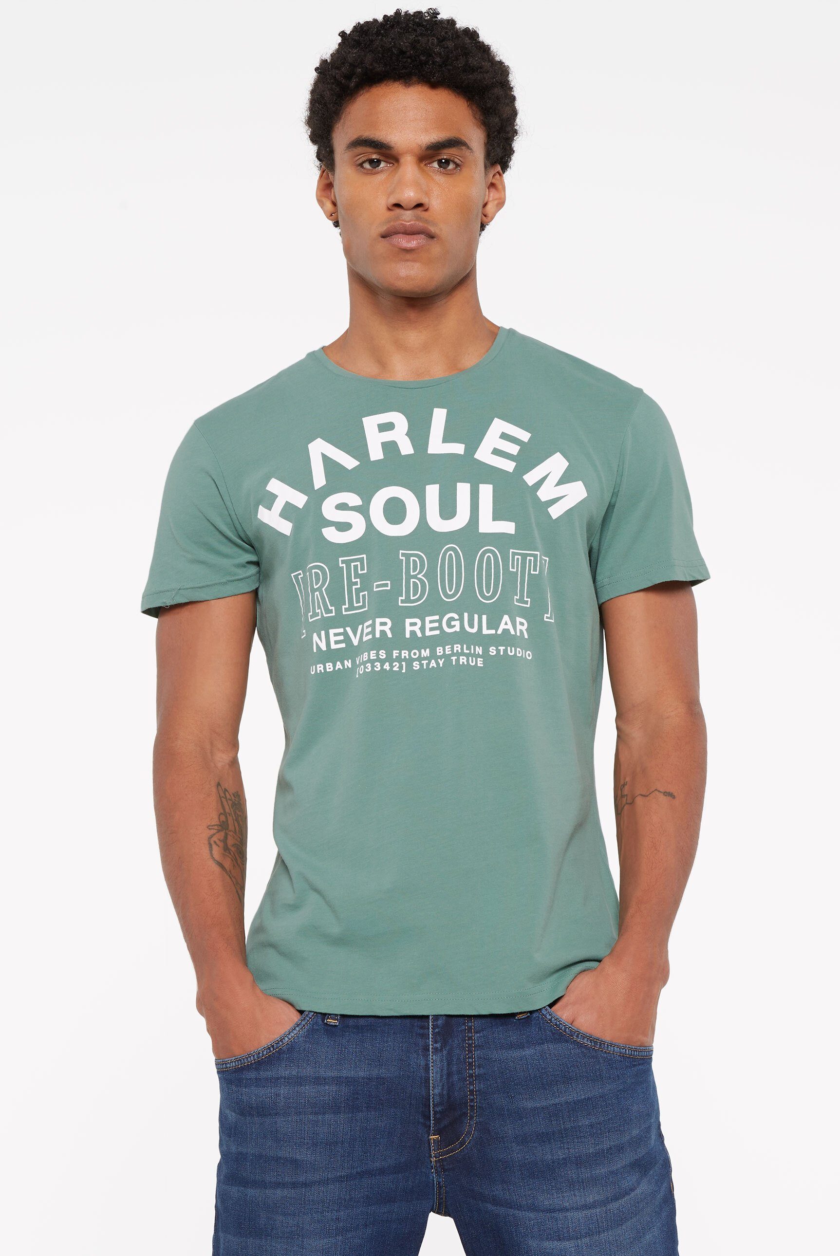 Rundhalsshirt organic CU 1018028 zertifiziertes Bio-Baumwolle, Soul Harlem T-Shirt, aus GOTS