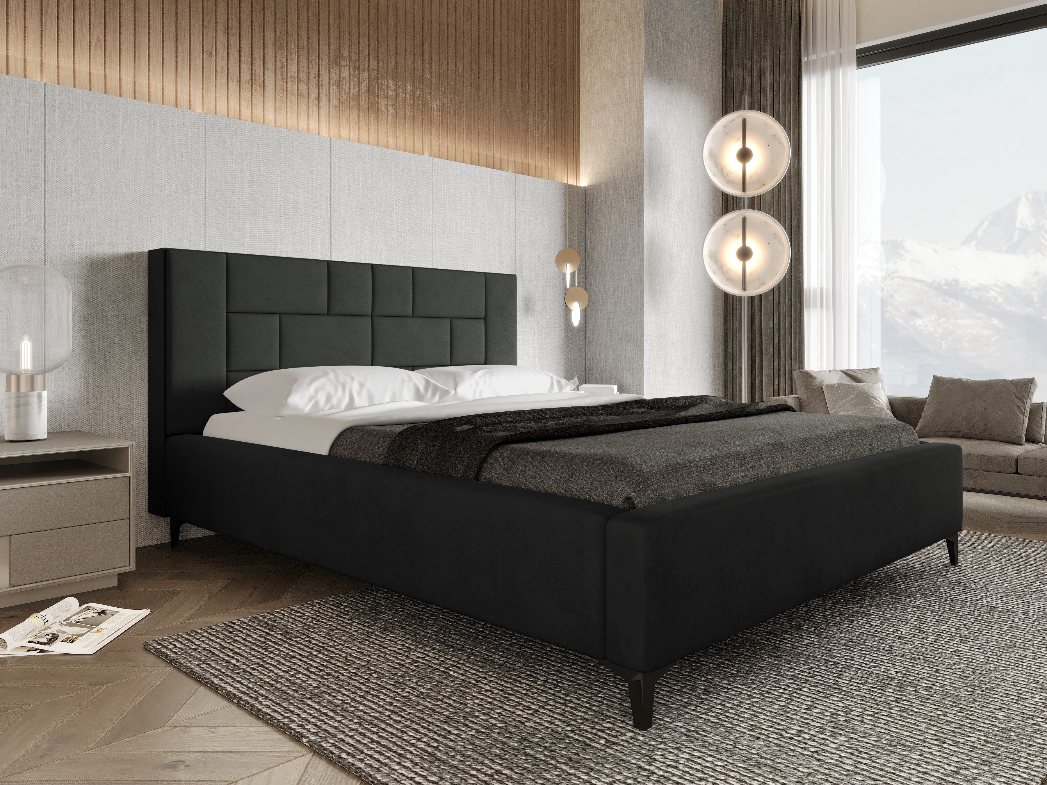 Parllo Polsterbett Samtstoff mit Stauraum Hubfunktion Bettkasten Metallrahmen gepolstert (Boxbett ohne Matratze in vielen Farben, 1-tlg., 120x200 140x200 160x200 180x200 200x200cm), gepolstertes Kopfteil Bettkasten