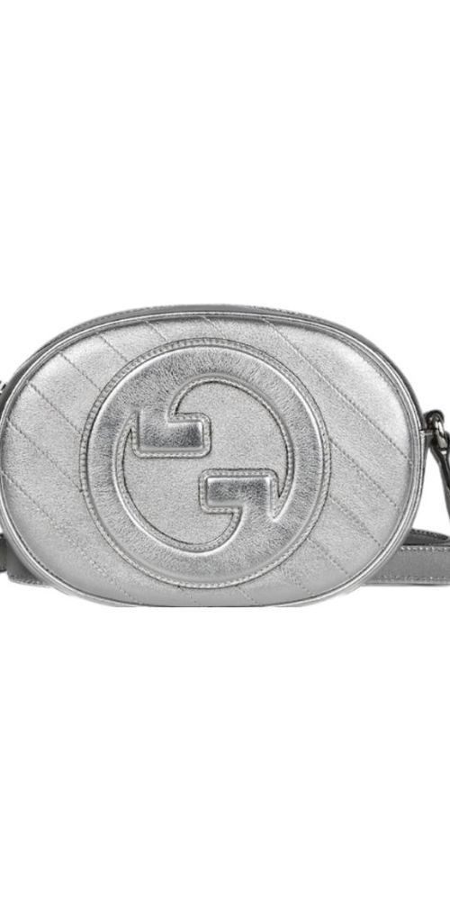Handtasche Gucci GG Marmont Schultertasche Silber
