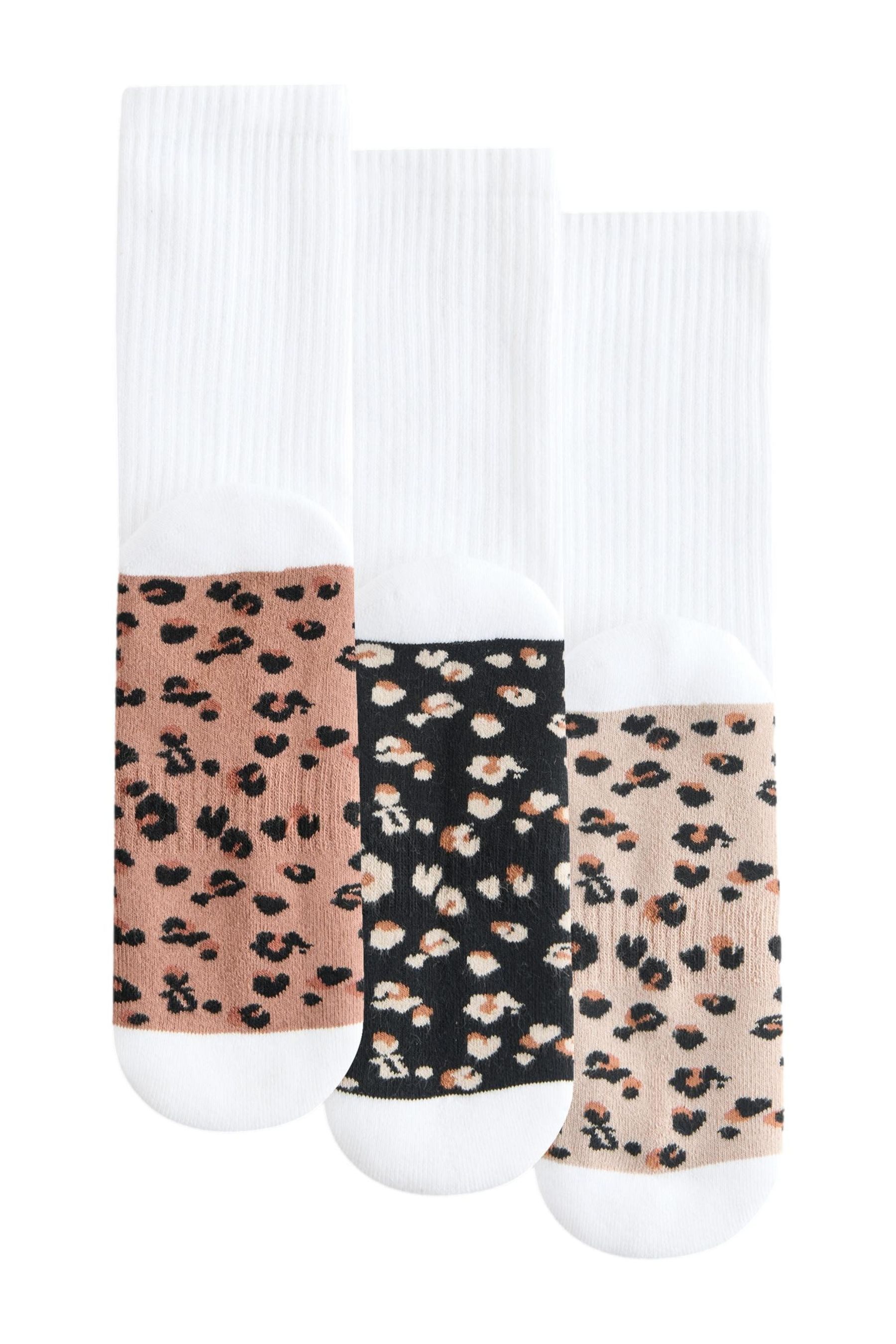 Next Kurzsocken Sportsocken mit Animalprint + Fußbett, 3er-Pack (1-Paar)