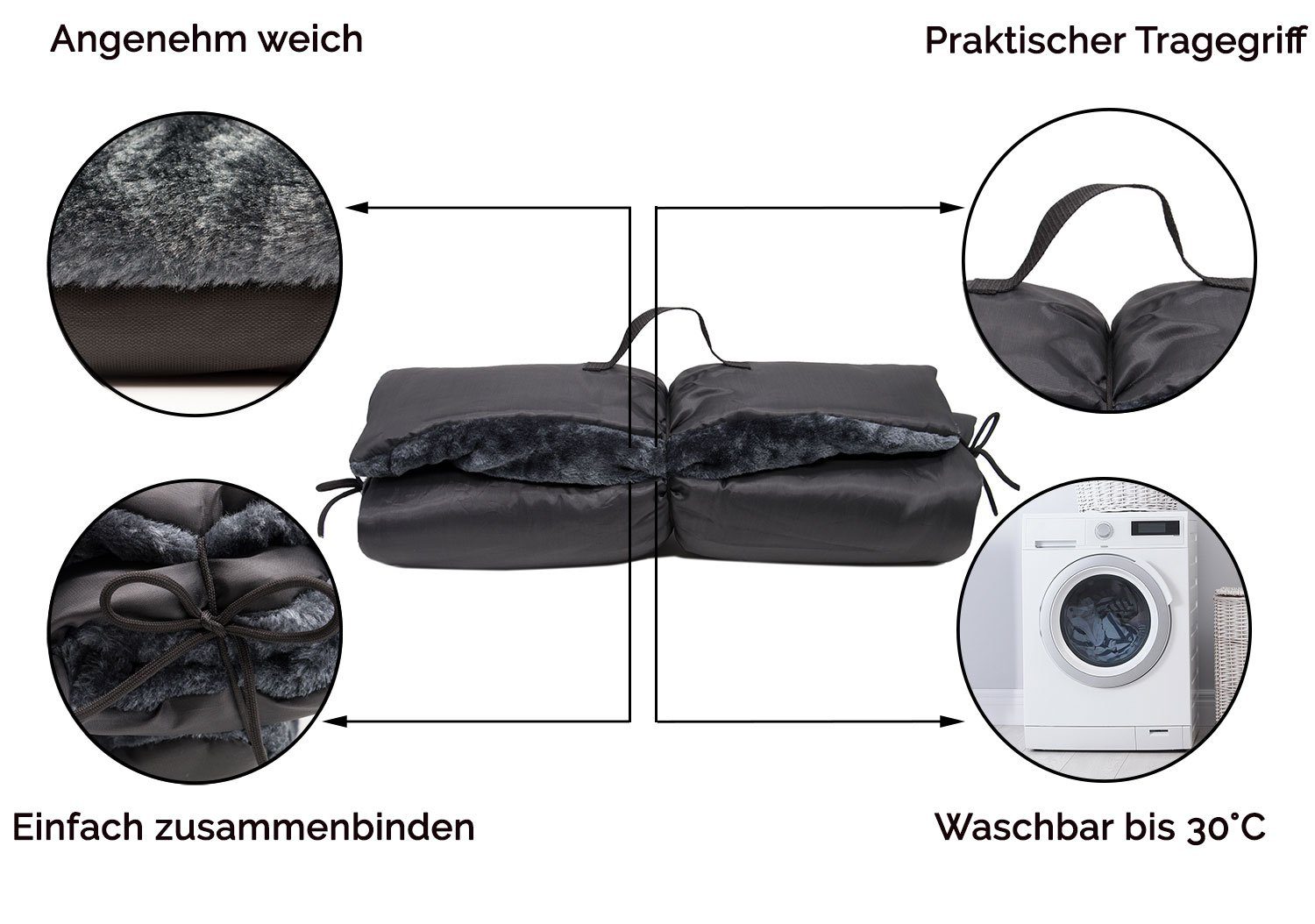ZOLLNER Hundekorb, 100% Polyester, mit Tragegriff günstig online kaufen