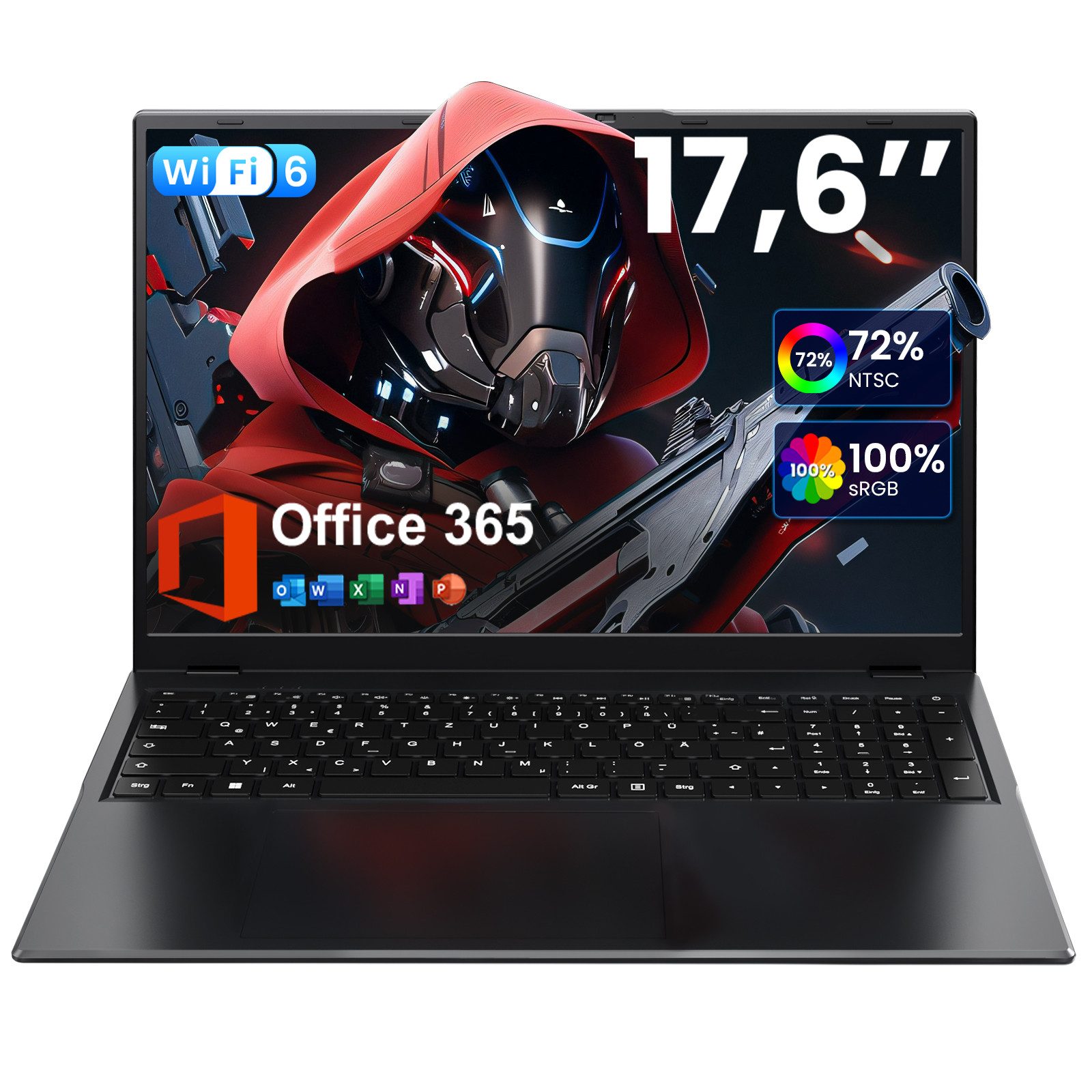 MENGHU 17,6” Laptop Intel Alder Lake N95 3,4GHz WiFi 6 16GB RAM 640GB SSD Notebook (MENGHU, Alder Lake N95, 16 GB HDD, 640 GB SSD, Intel UHD Graphics)