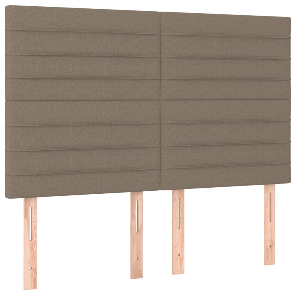 vidaXL Bett Kopfteil Taupe 144x5x118/128 cm Stoff (1-tlg)