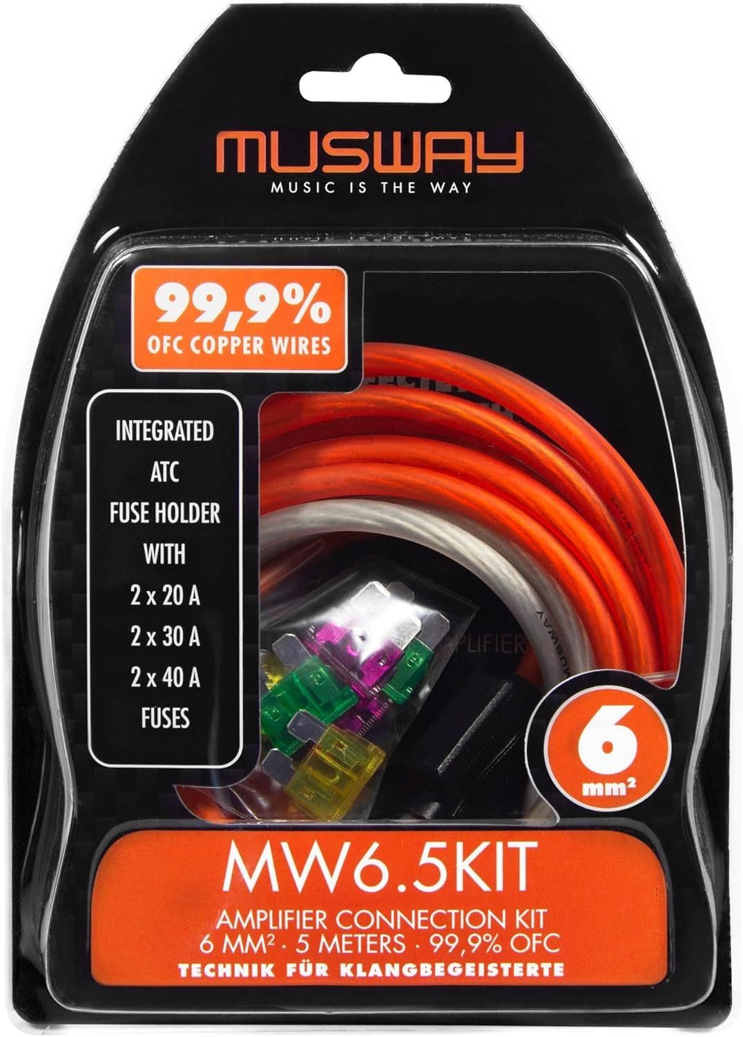 Musway MUSWAY MW6.5KIT Kabelkit 6 mm, 5m Audio- & Video-Kabel