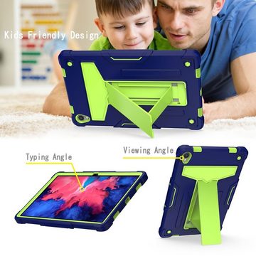 Wigento Tablet-Hülle Für Lenovo Tab P11 11.0 Zoll Tab-J606F aufstellbare Tablet Schutzhülle Cover Blau-Grün