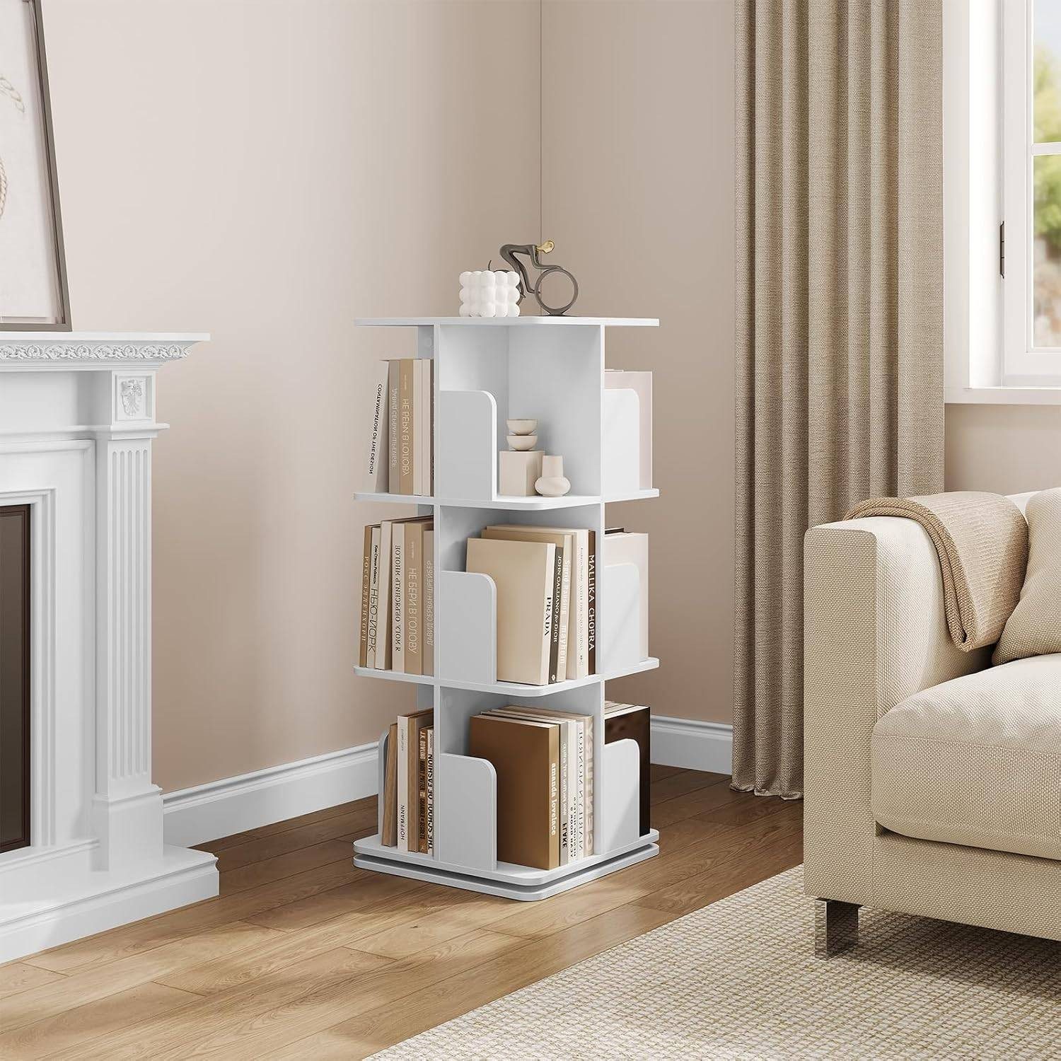 EUGAD Bücherregal, 1-tlg., drehbares, mit 3 Ebenen 12 Fächern Standregal günstig online kaufen