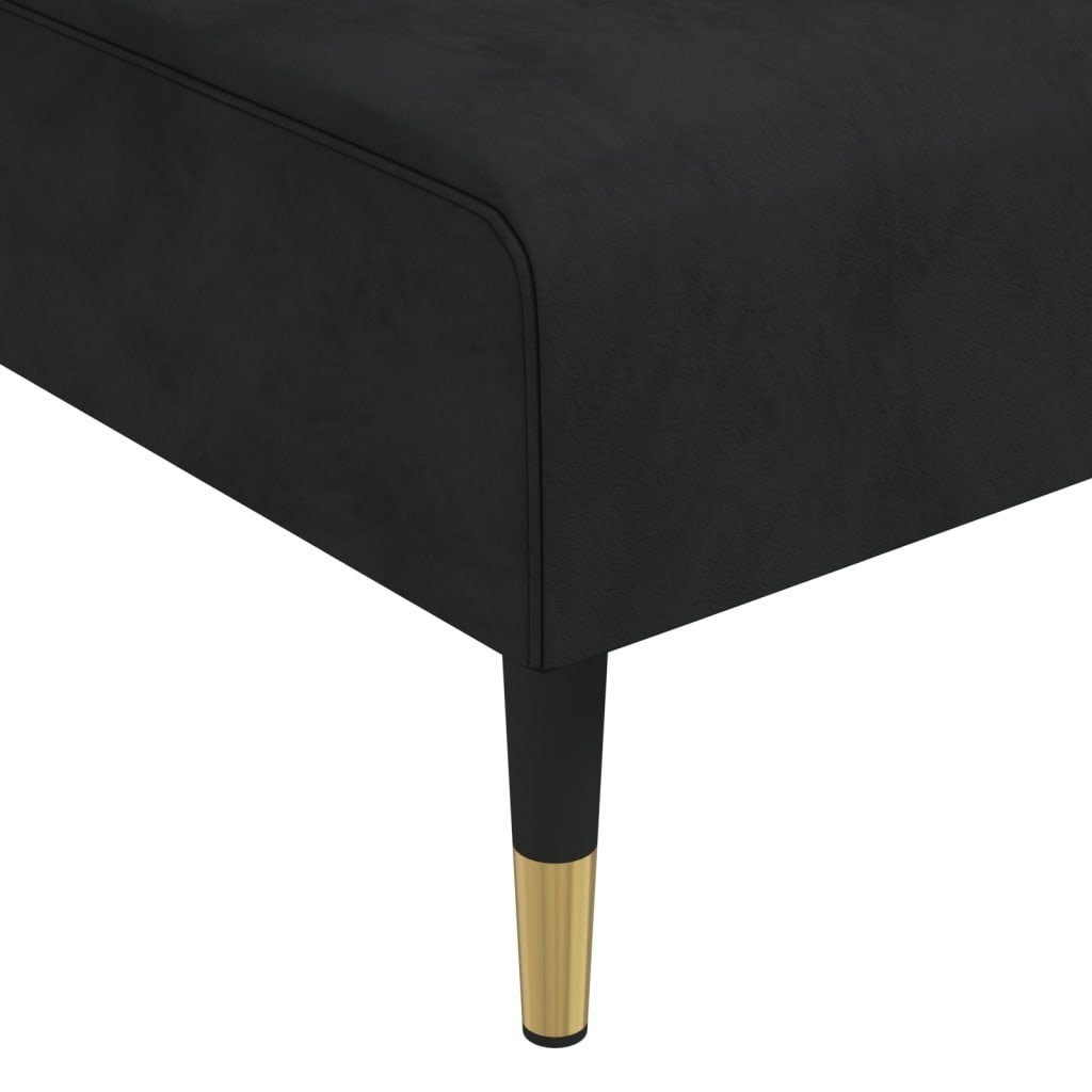 Chaiselongue Teile 1 Samt, Schwarz Chaiselongue vidaXL