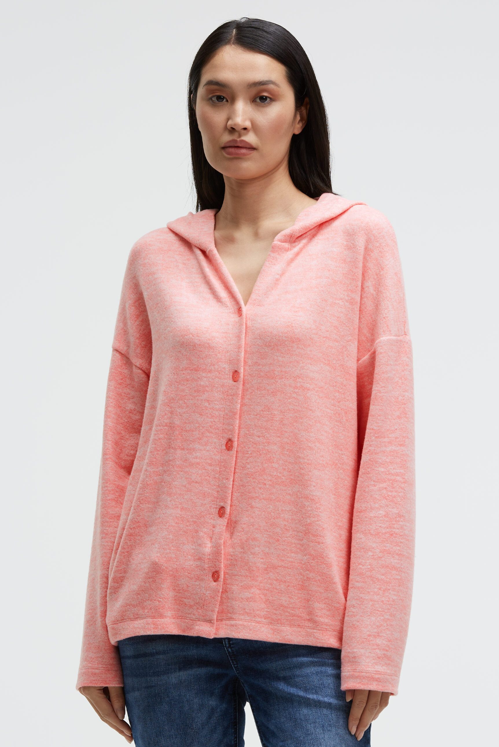 SOCCX Kapuzenstrickjacke aus Feinstrick