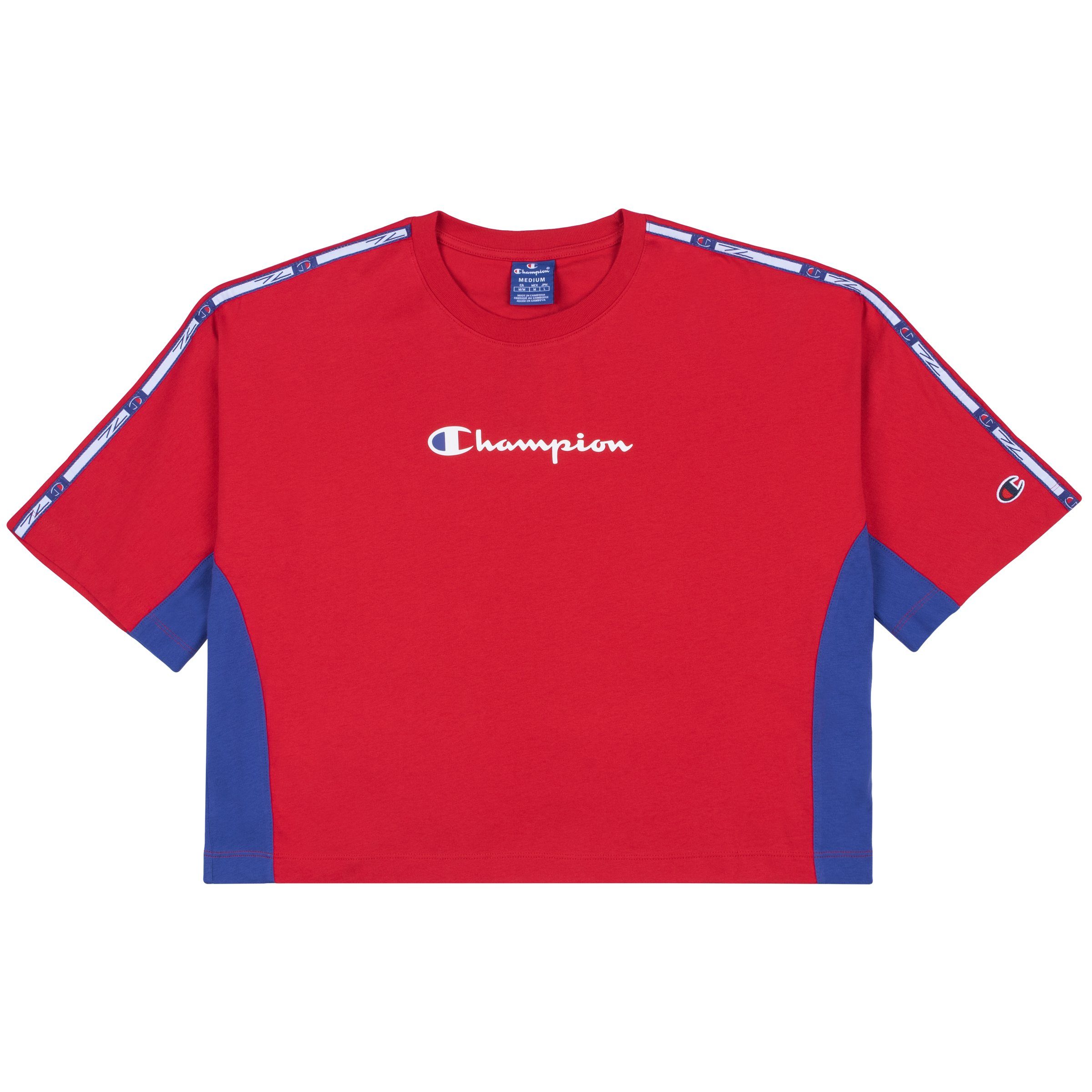 Champion T-Shirt Champion Damen T-Shirt Crewneck T-Shirt 113345 Adult rot (ryr)/blau (scbl)