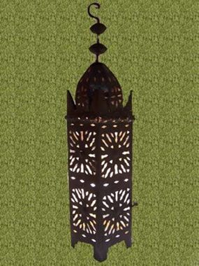 Marrakesch Orient & Mediterran Interior Windlicht Marokkanische Laterne Frane schmal, orientalisches Windlicht, Marokkanische Metalllaterne für draußen als Gartenlaterne, oder Innen als Tischlaterne, Marokkanisches Gartenwindlicht, Handarbeit