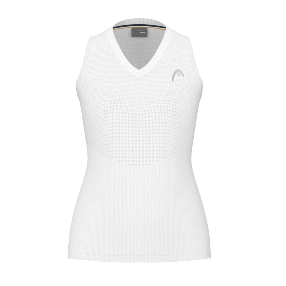 Head Tanktop Tennis-Tank Top Performance (Polyester-Jacquard, V-Ausschnitt) weiss