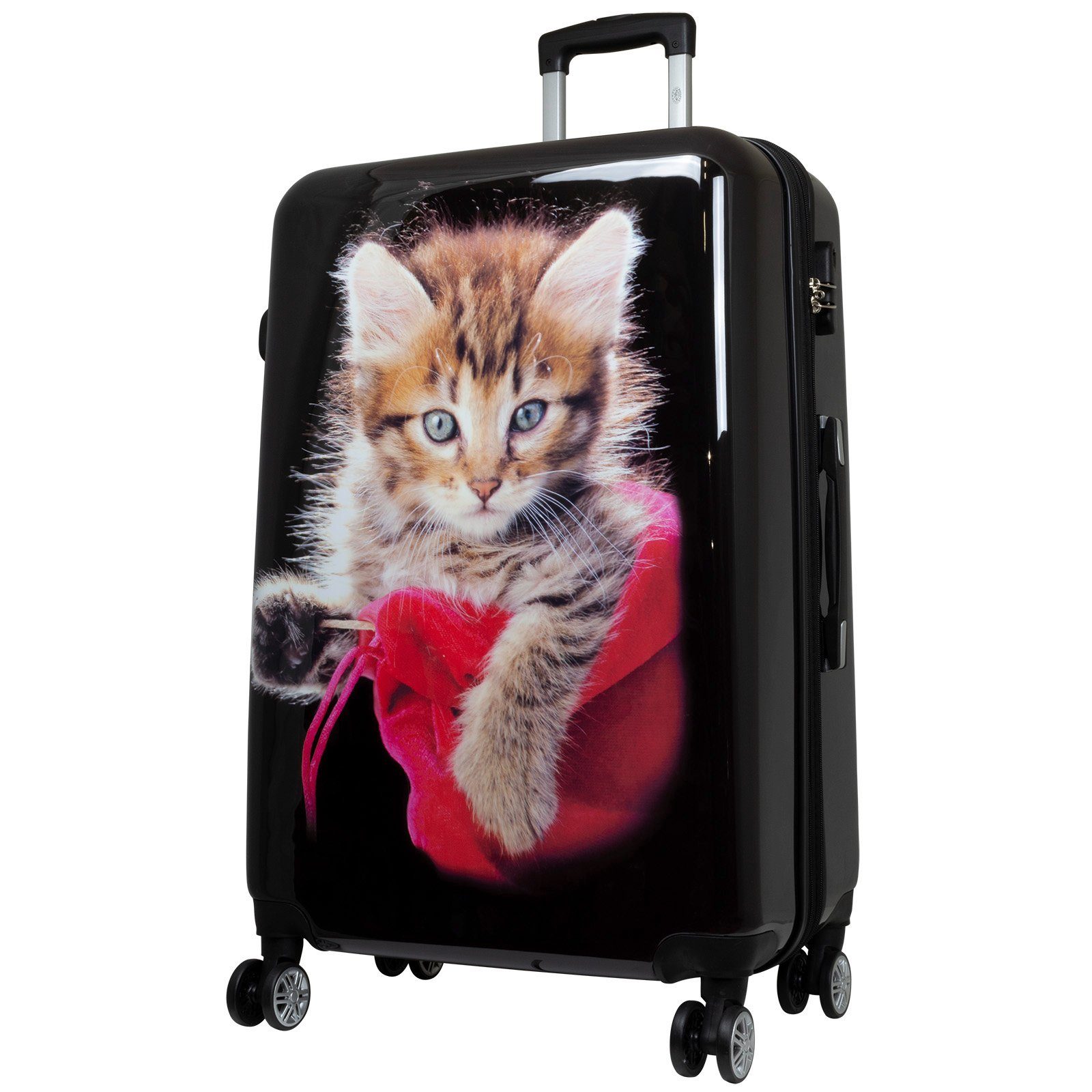 Trendyshop365 Hartschalen-Trolley Katze, Reisekoffer bunt mit Tier-Motiv, 3 günstig online kaufen