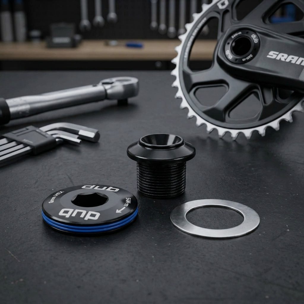 SRAM Fahrradkurbel Kurbelschraube SRAM M18/M30 mit Abzieher, DUB, Stahl, sw