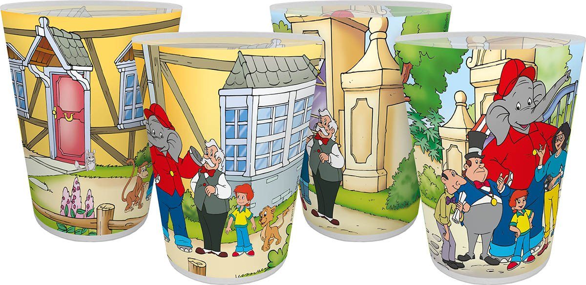 Geda Labels GmbH Kindergeschirr-Set Benjamin Blümchen Zoo 4er Set (4-tlg), PP, Gelb, 300ml, 4er Set