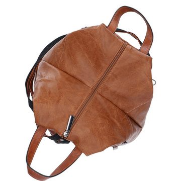 Antonio Umhängetasche Antonio Damen Freizeit Rucksack camel (Stück, Stück), Reißverschluss