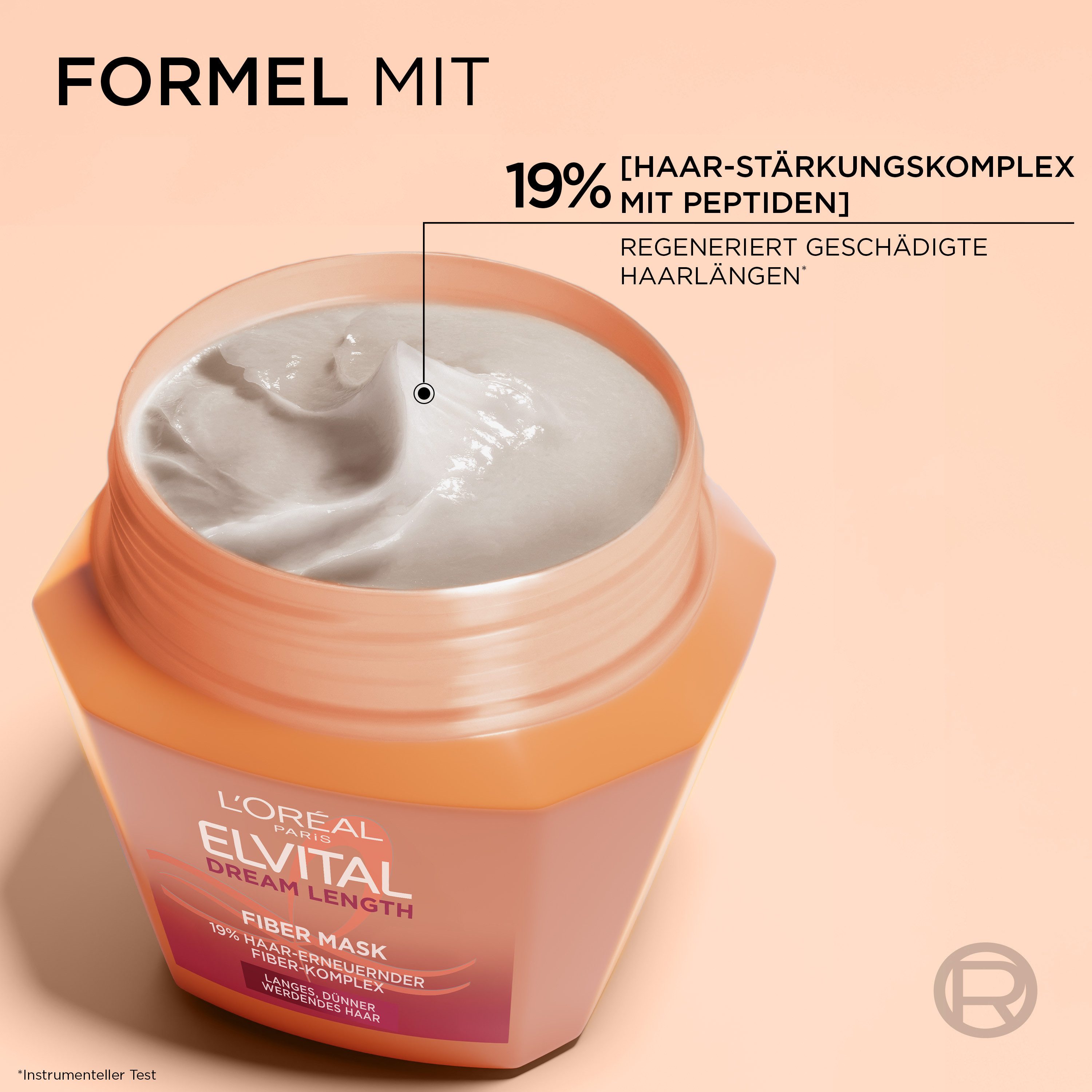 L'ORÉAL PARIS Haarmaske ELVITAL DREAM LENGTH FIBER MASK, für langes, dünner werdendes Haar