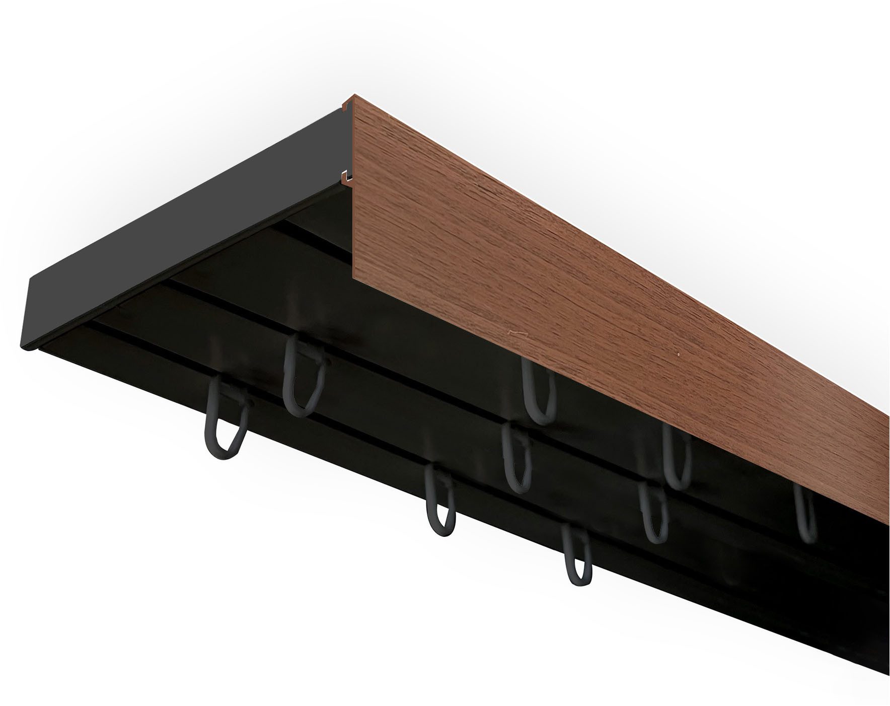 SN DECO GROUP Gardinenschiene Vorhangschiene SH (1) mit Blende 5 cm, 3-läufig, Fixmaß, mit Bohren, verschraubt, Kunststoff