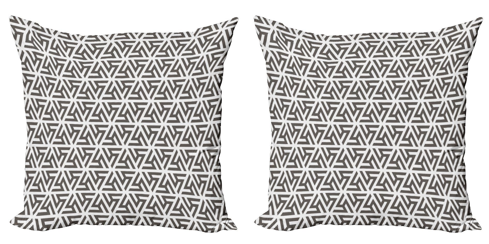 Kissenbezüge Modern Accent Doppelseitiger Digitaldruck, Abakuhaus (2 Stück), Modern Weiß Geometric Triangle