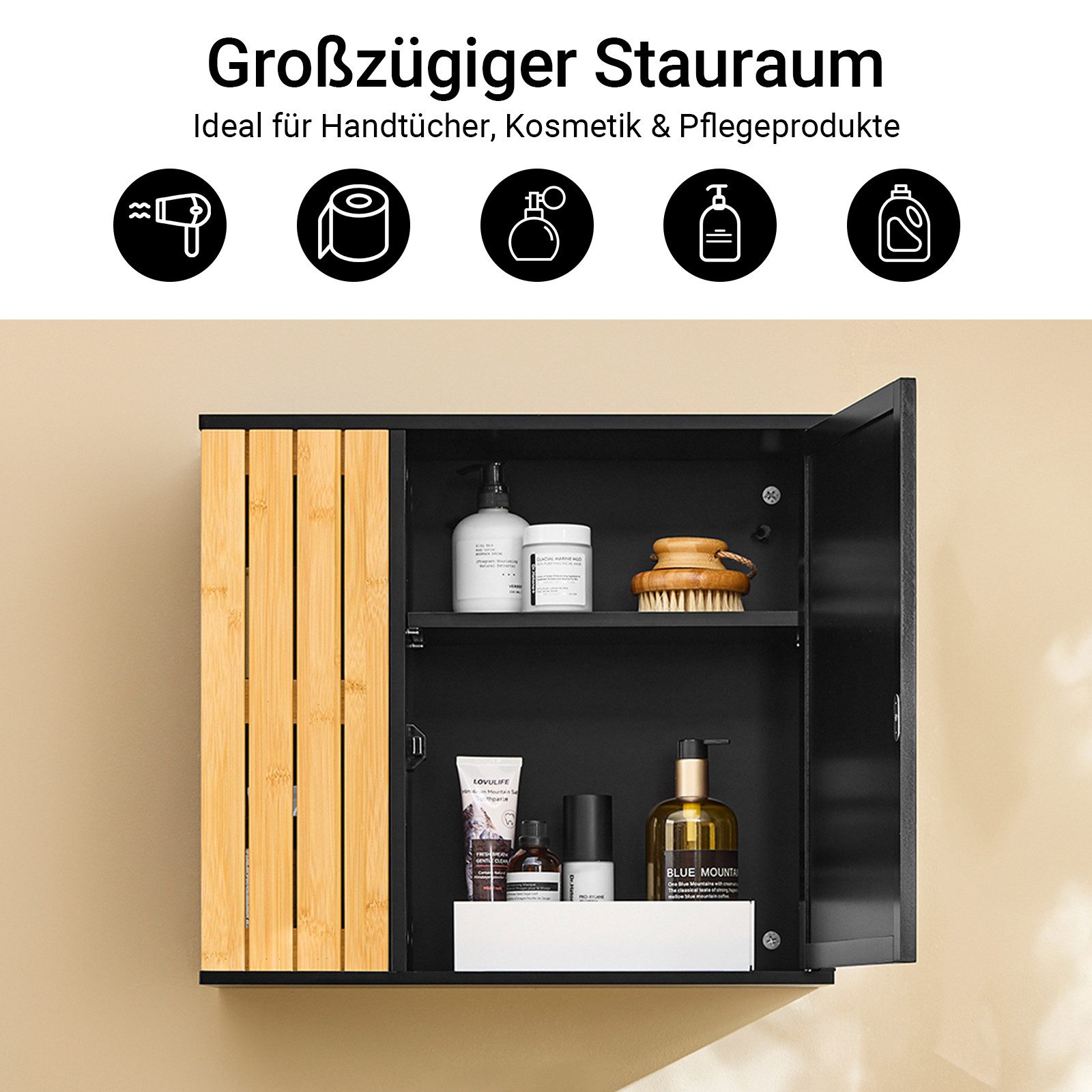 SoBuy Spiegelschrank BZR204 Hängeschrank Badezimmerschrank hängend, günstig online kaufen