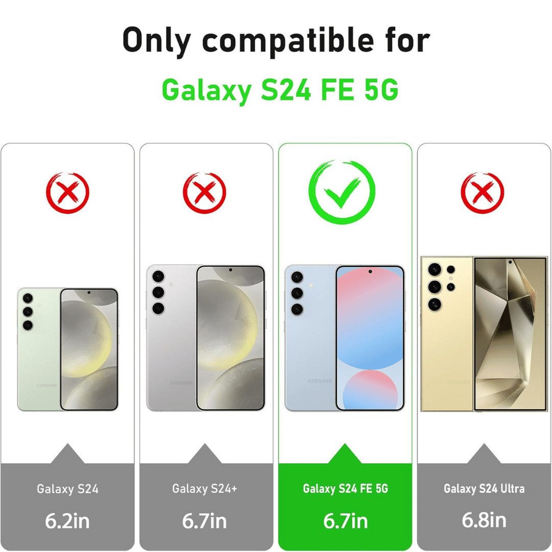 SmartUP Smartphone-Hülle + 2X Schutzglas für Samsung Galaxy S24FE 5G Panzerfolie Display Case 6,7 Zoll, kompletter Rundumschutz – Bild 2 von 5