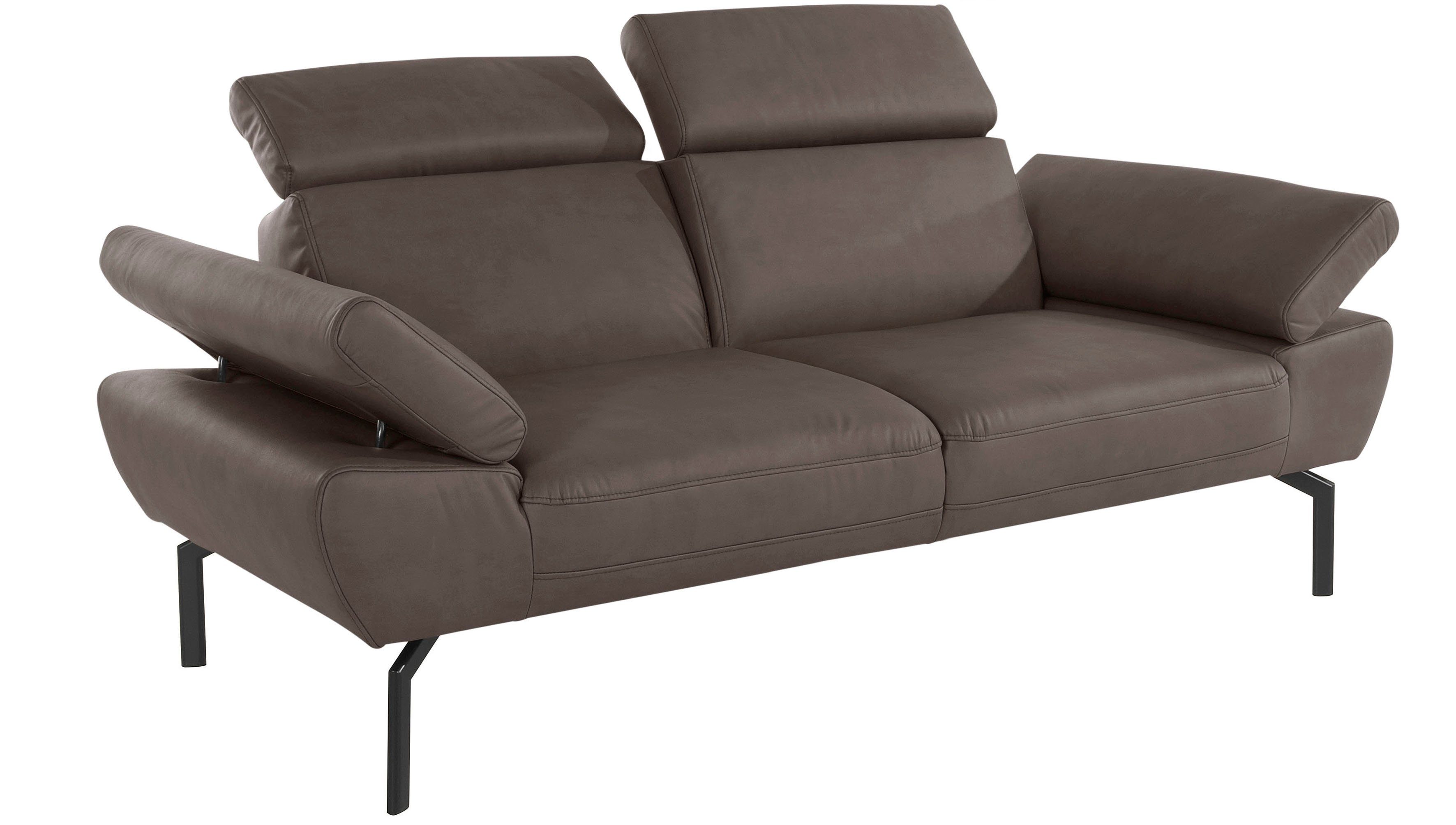 Rückenverstellung, 2-Sitzer mit Luxus-Microfaser Style Places of wahlweise Luxus, in Lederoptik Trapino